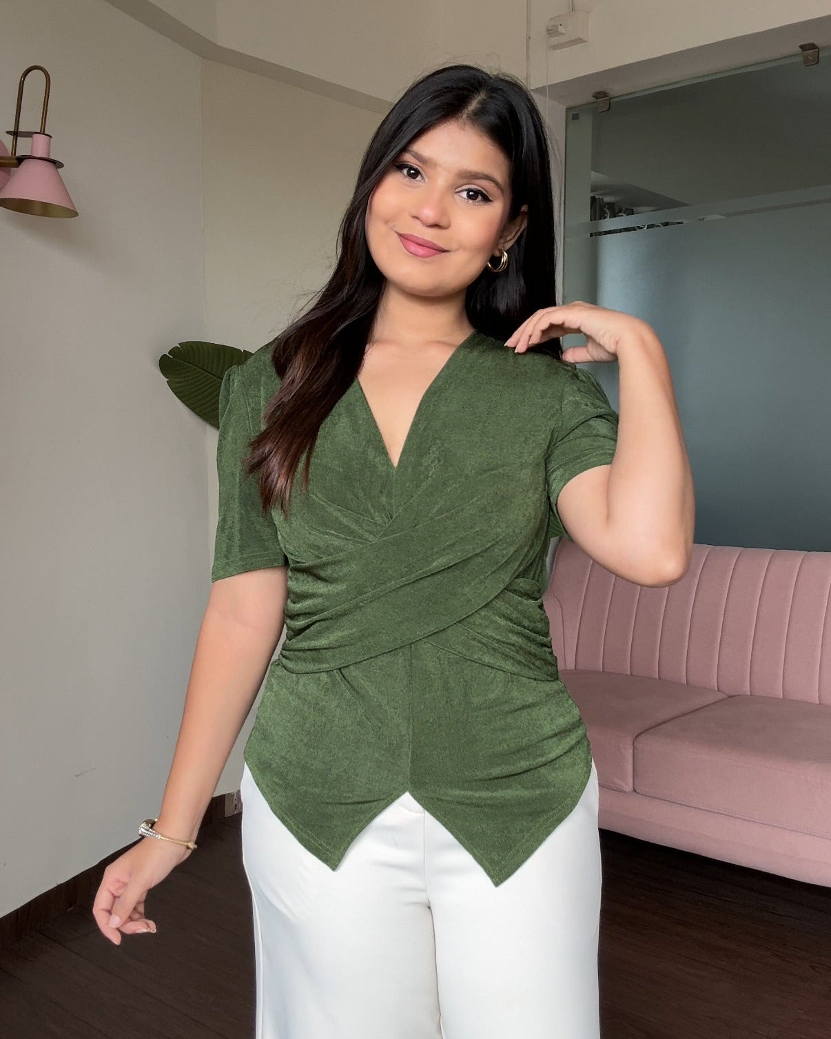 Crossover V Cut Out Detailing Summer Top