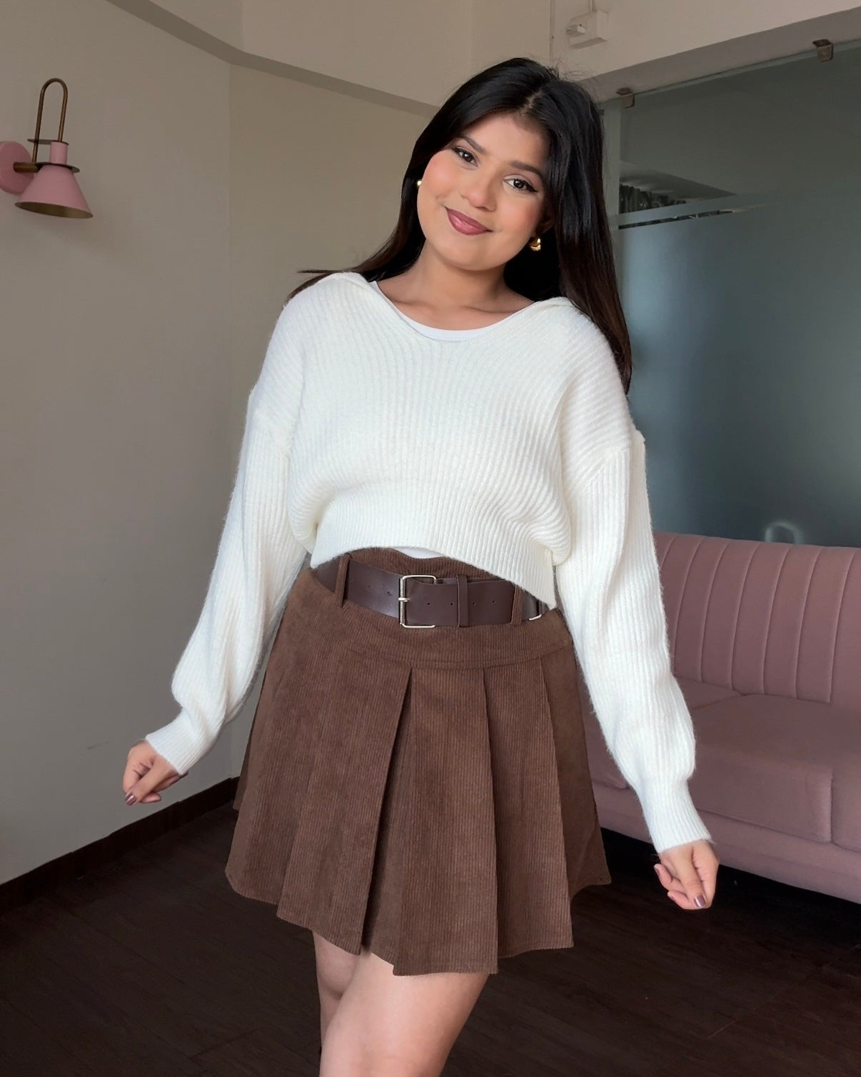 Baggy Cropped Sweater With Vest