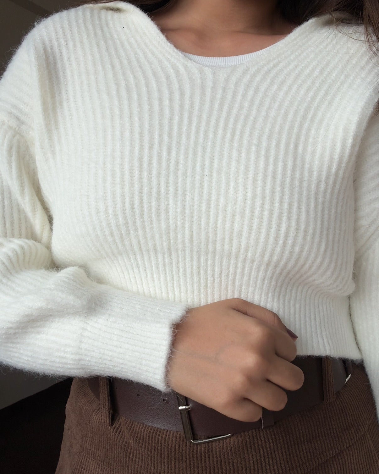 Baggy Cropped Sweater With Vest