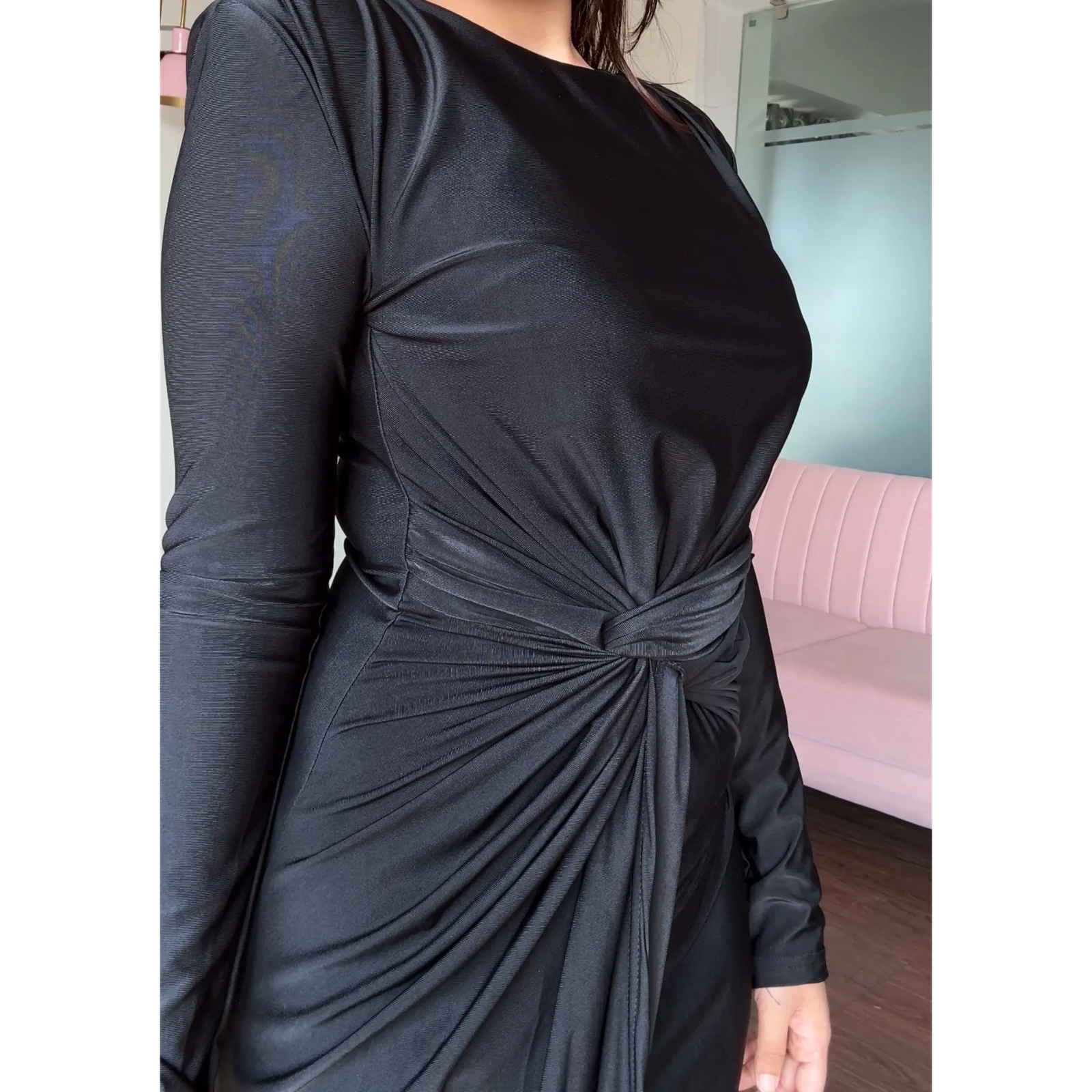 Knot Detail Maxi Lycra Dress