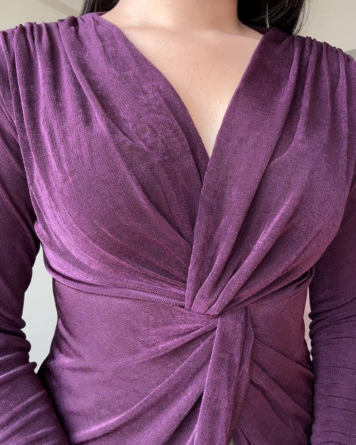 Knot Detailing V Neck Full Sleeve Top