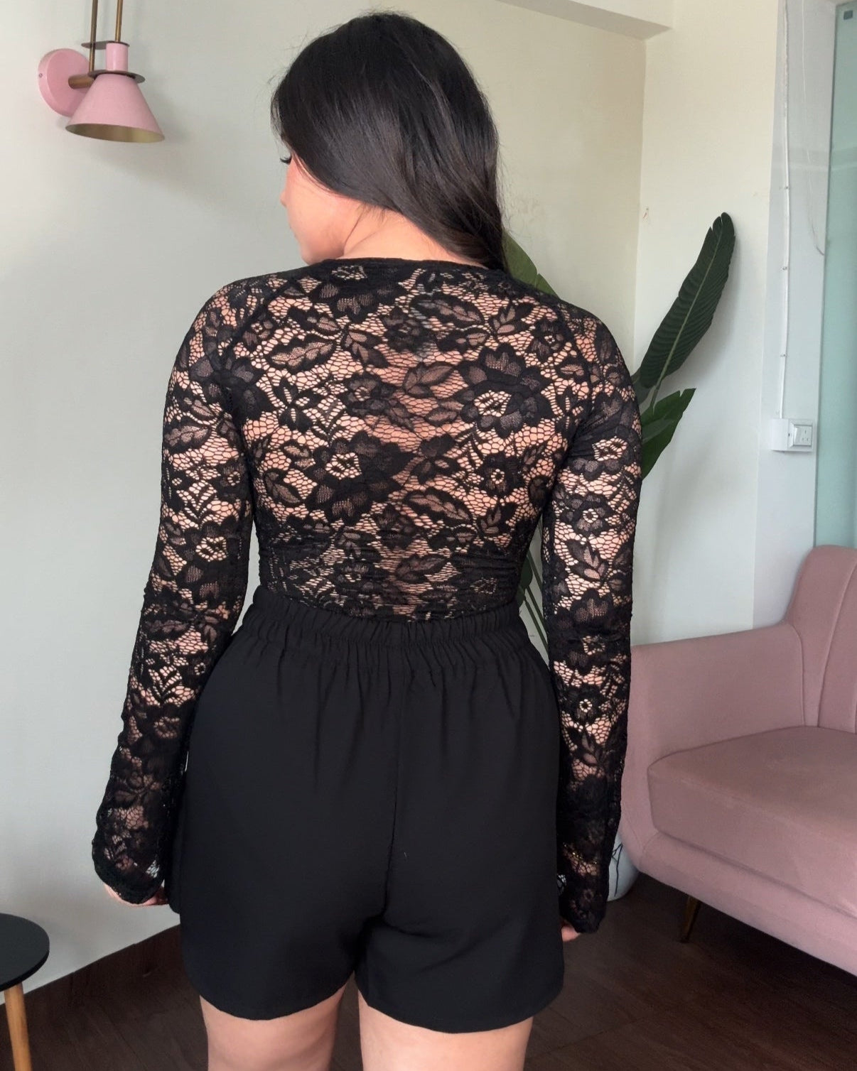 Lacy V Neck Bodysuit