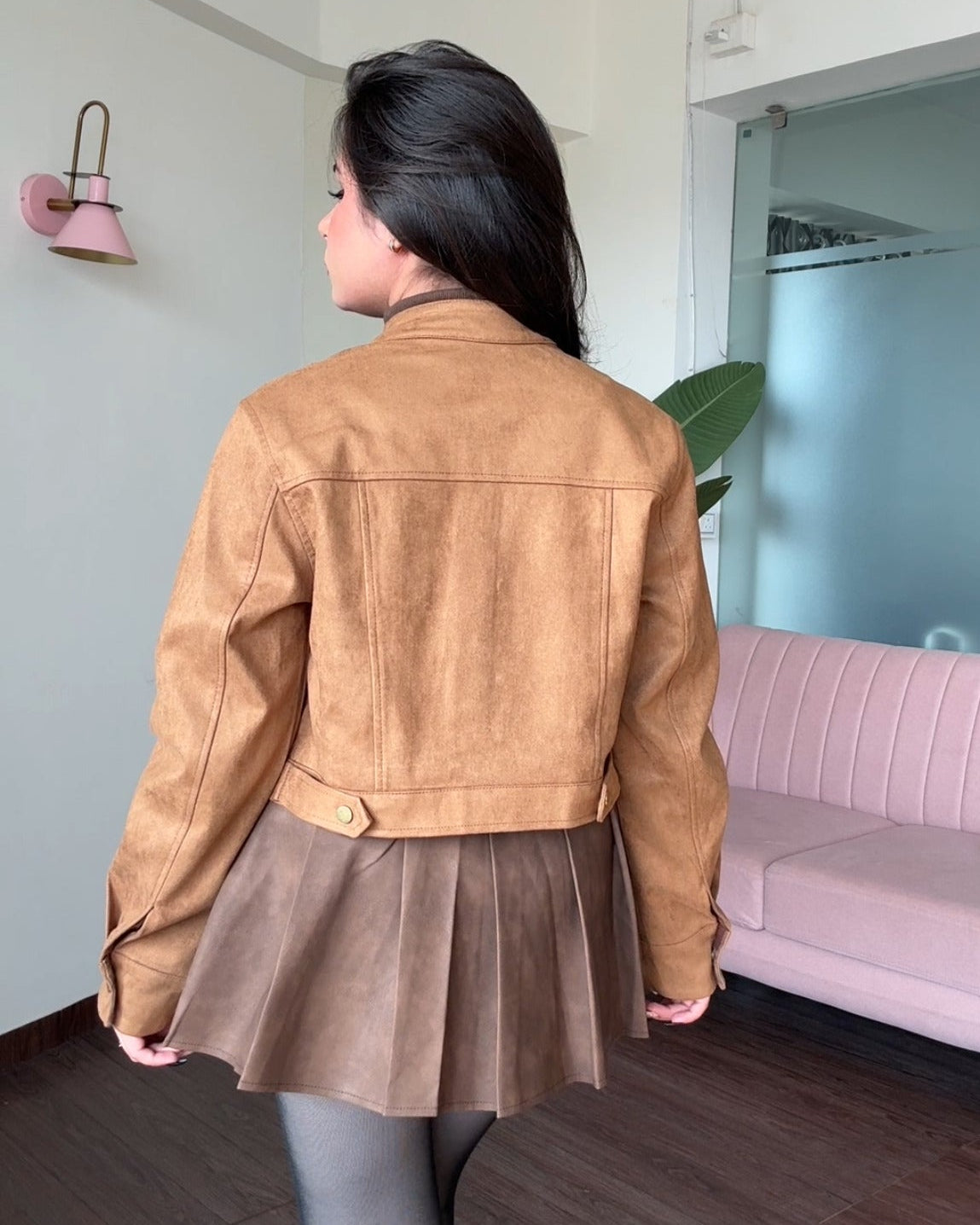 Basic Brown Suede light weight jacket