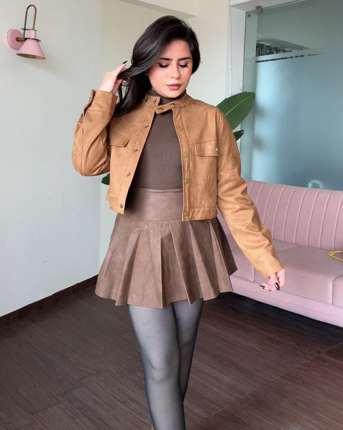 Basic Brown Suede light weight jacket