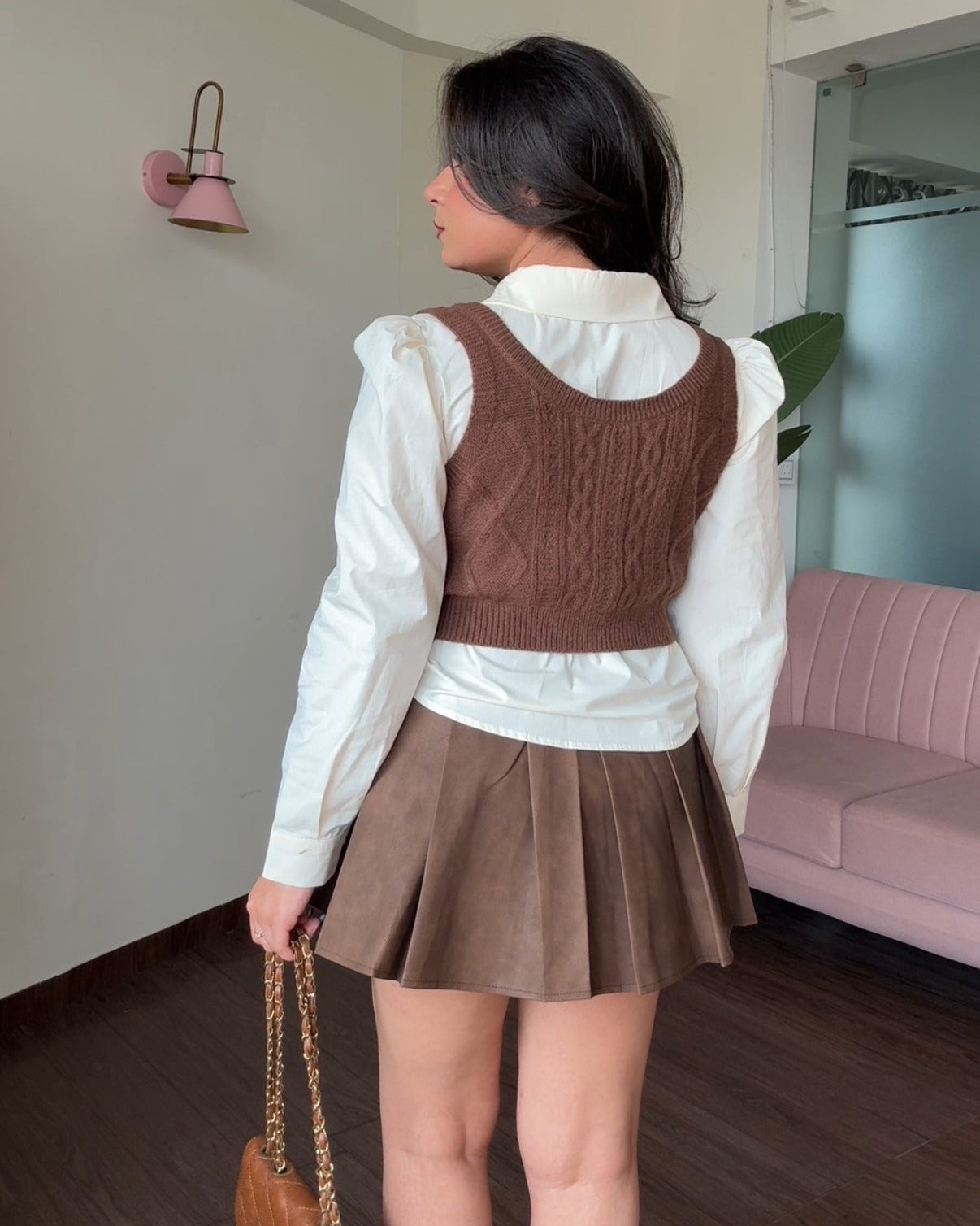 Textured Vest Detailing With Button Up Shirt