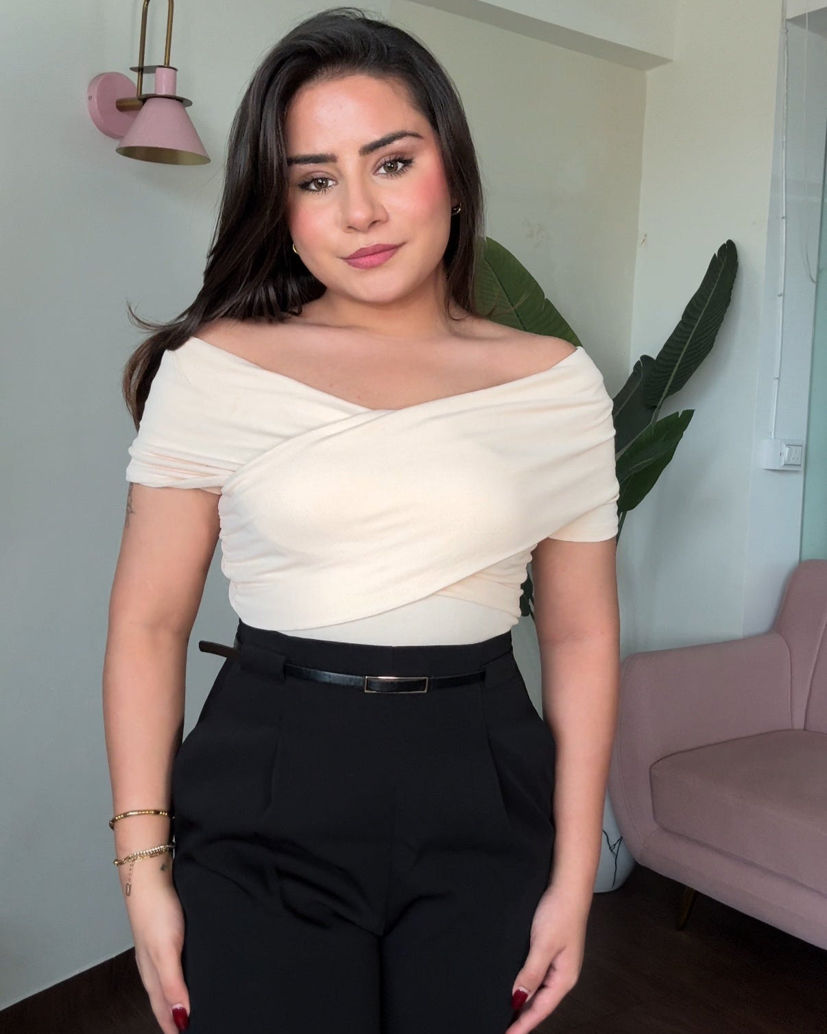 Criss Cross Off Shoulder Top