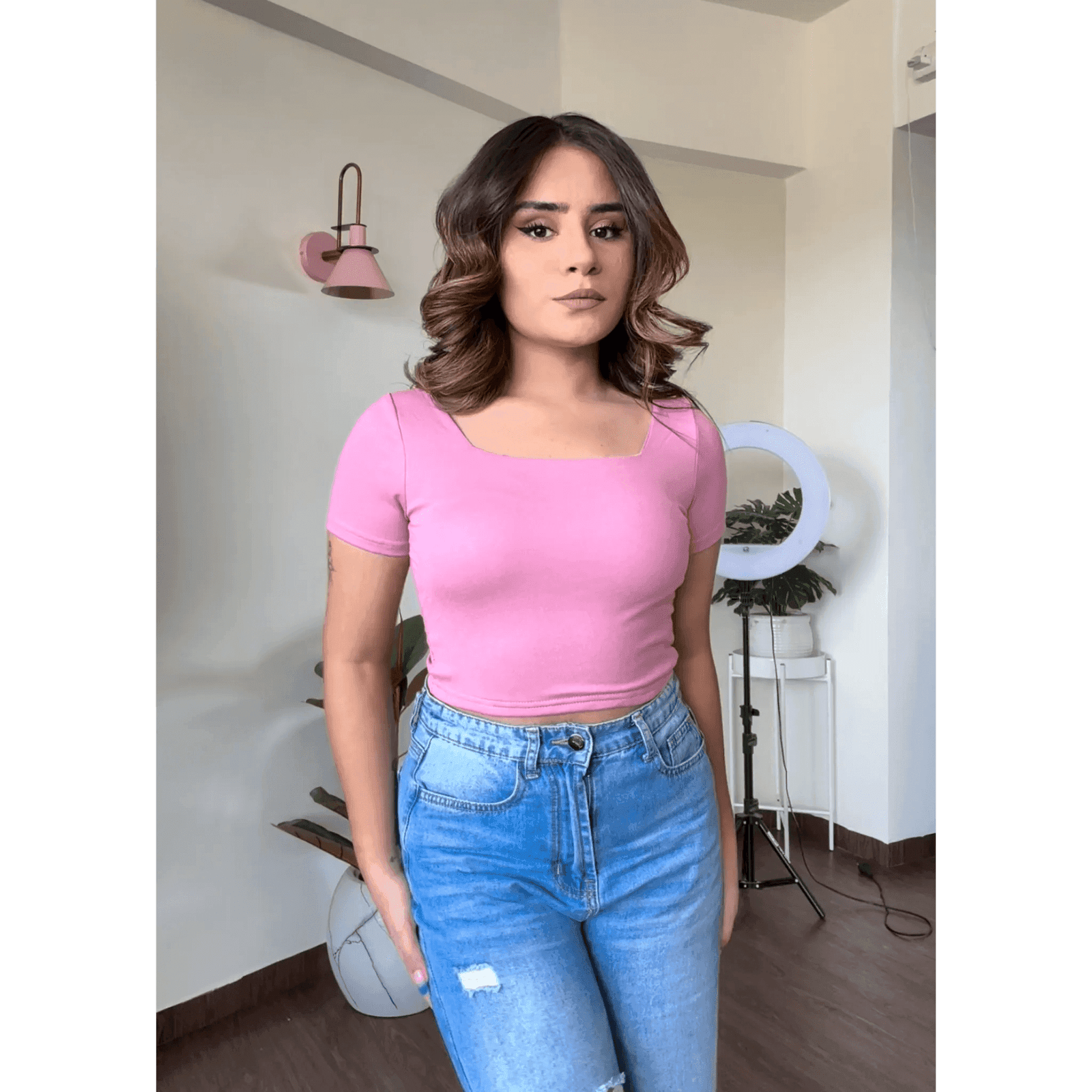 Padded Square Neck Basic Top