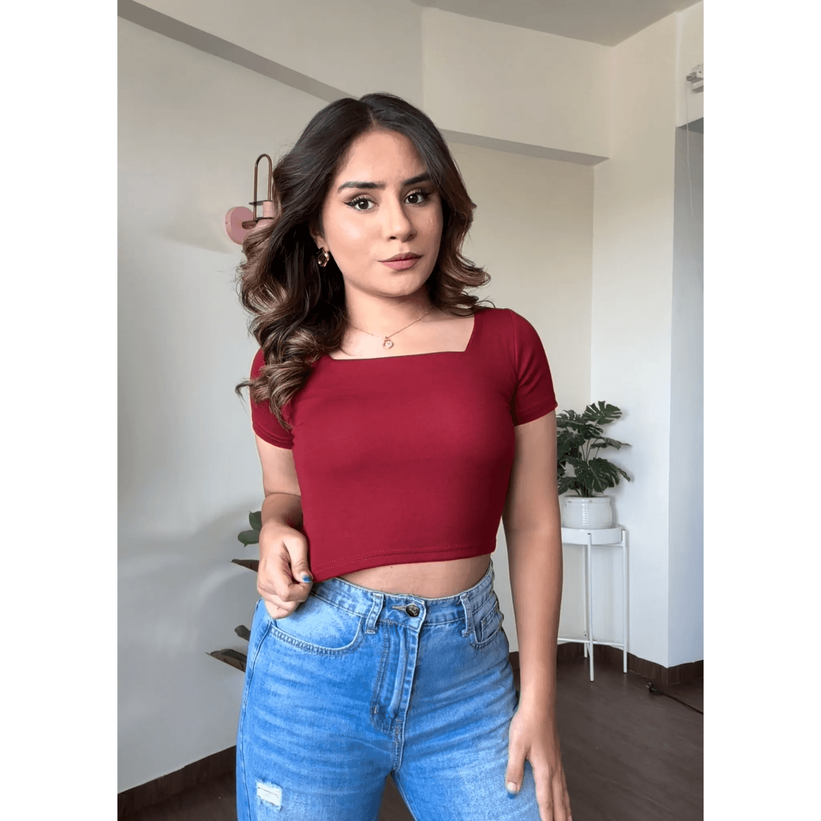 Padded Square Neck Basic Top