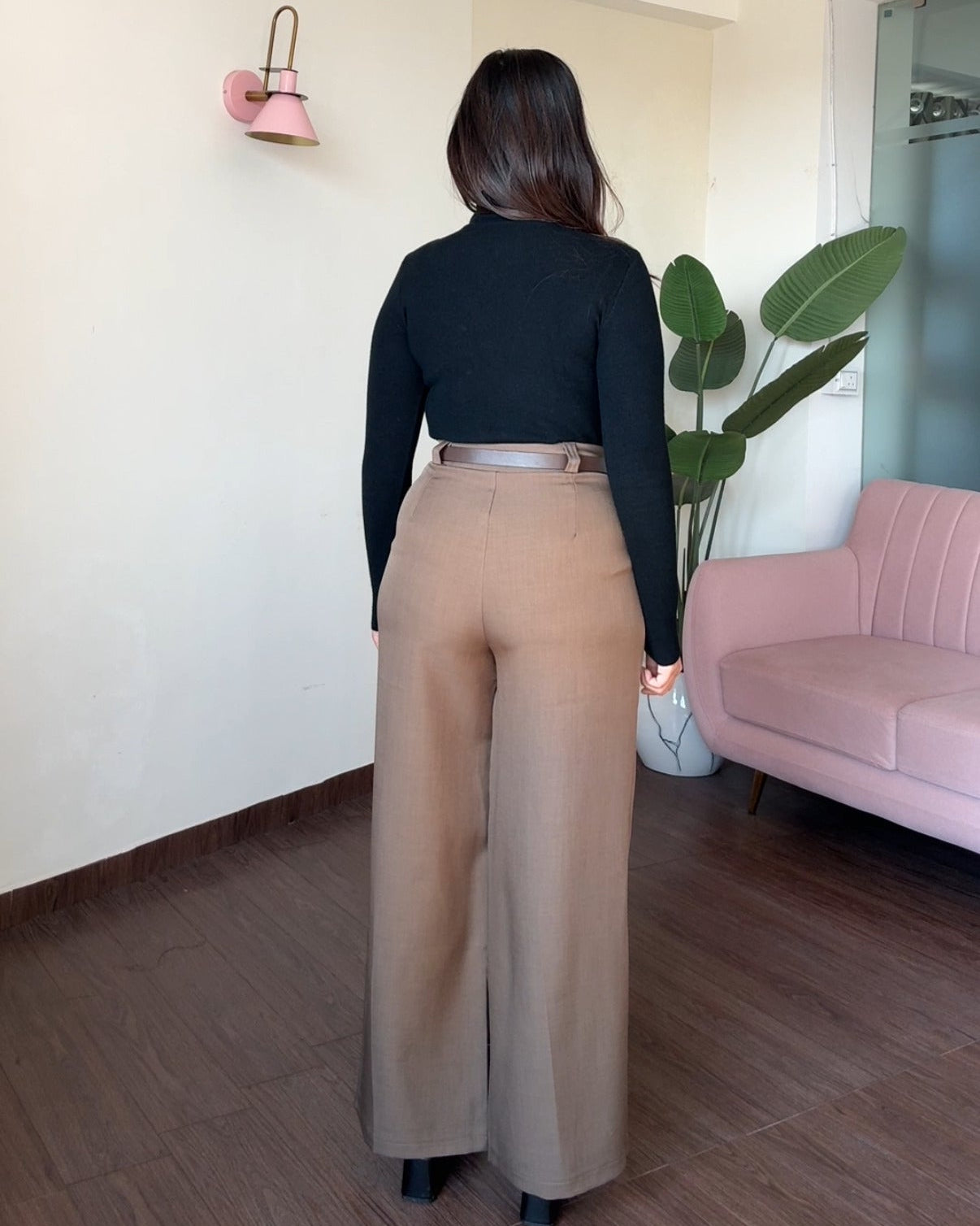 Wild Leg Pleated Trouser With Belt