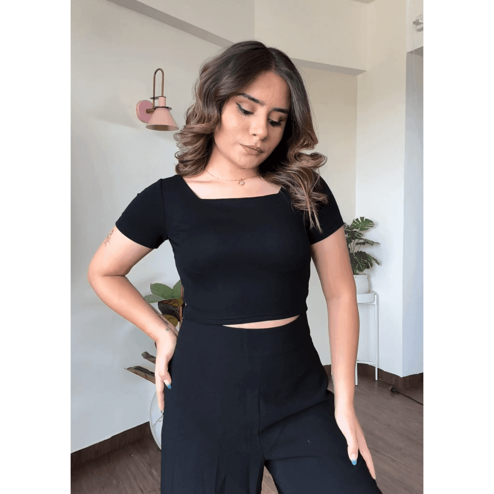 Padded Square Neck Basic Top