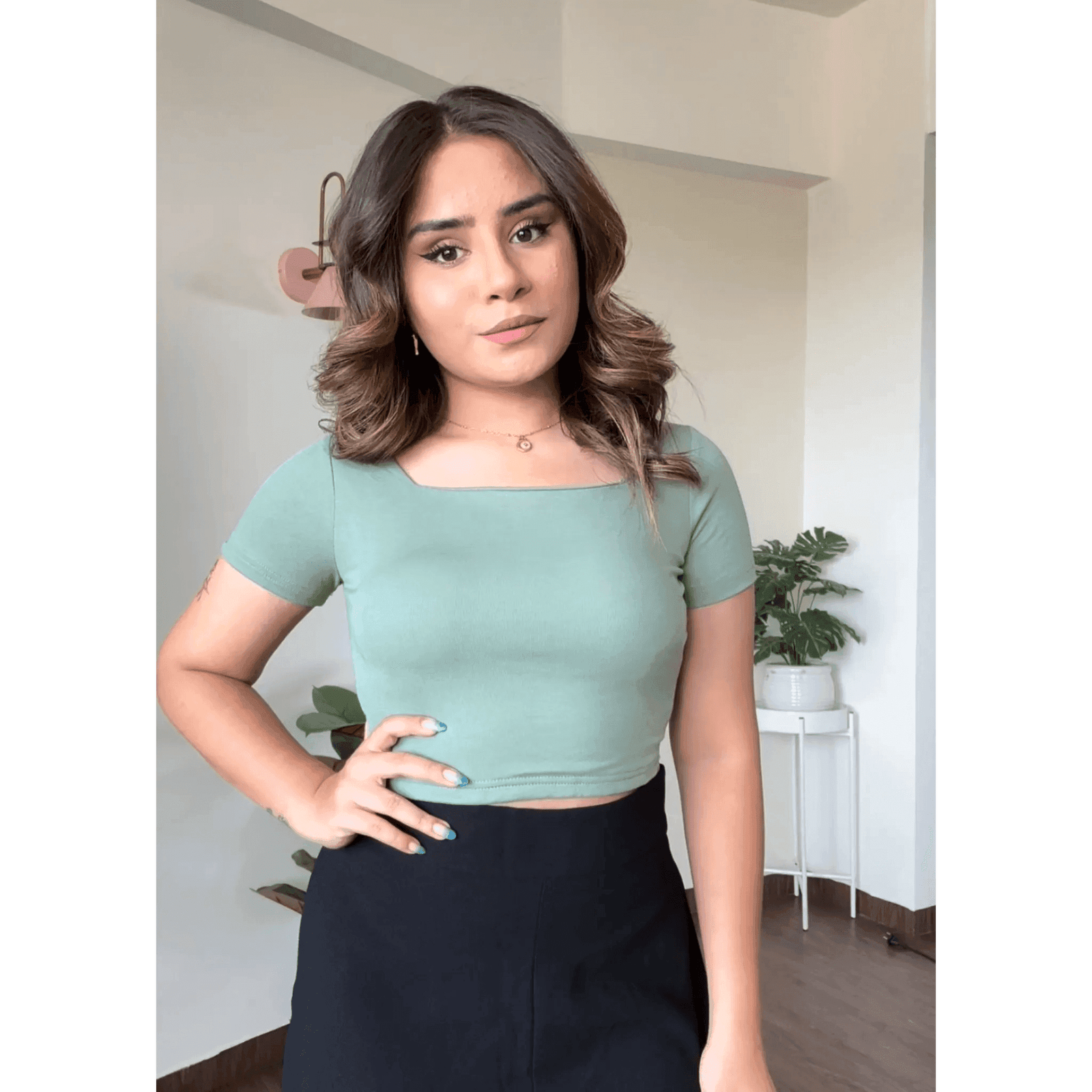 Padded Square Neck Basic Top