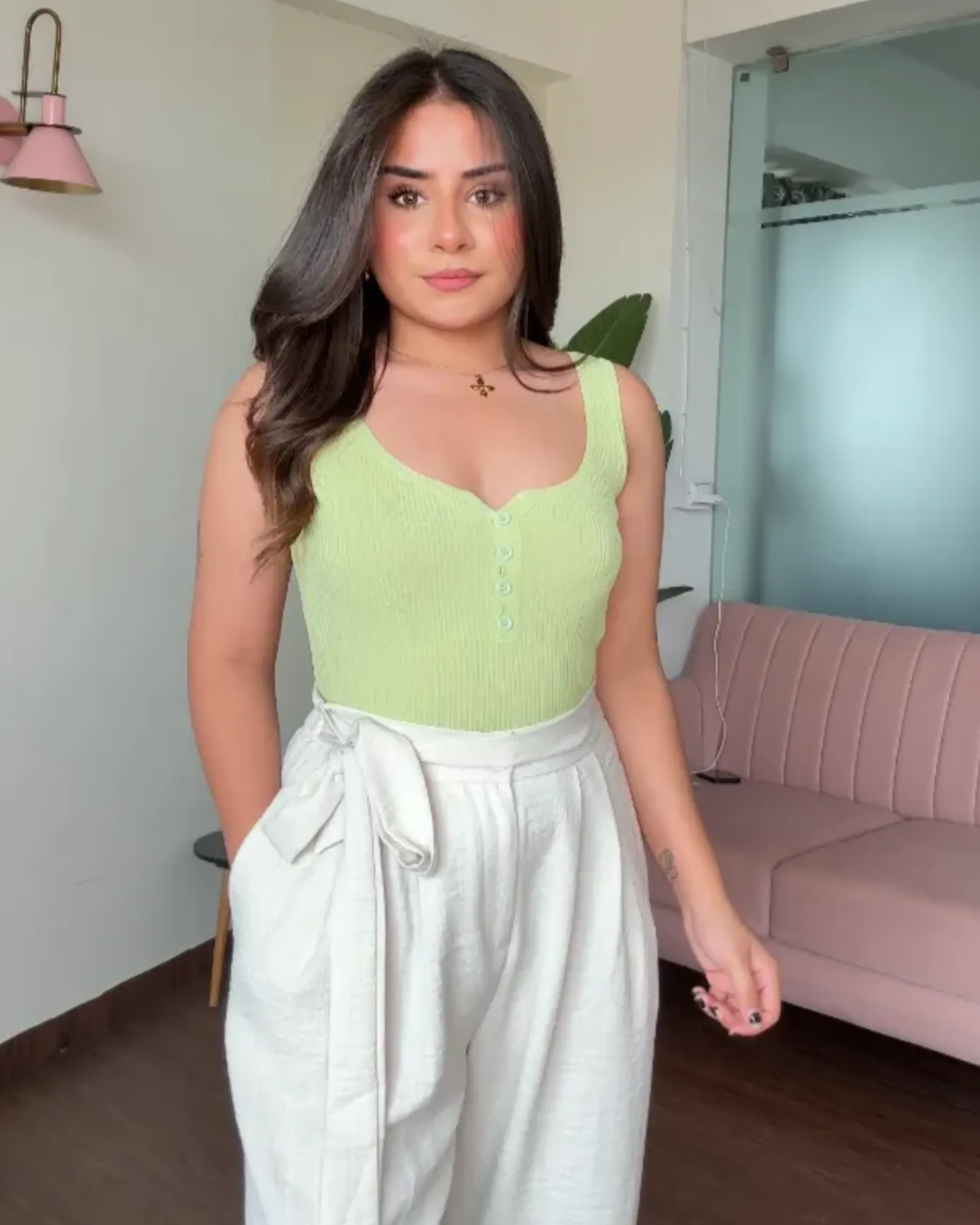 Premium Square Neck Button Up Light Weight Cami Top