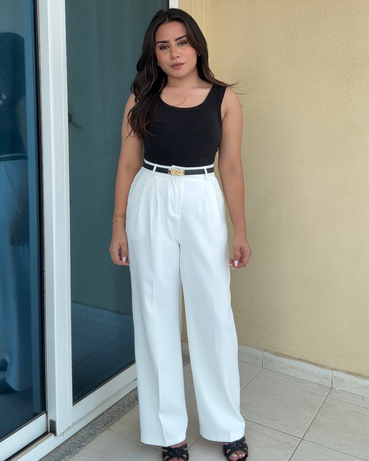 High Waisted Tailored Wide Leg Pants