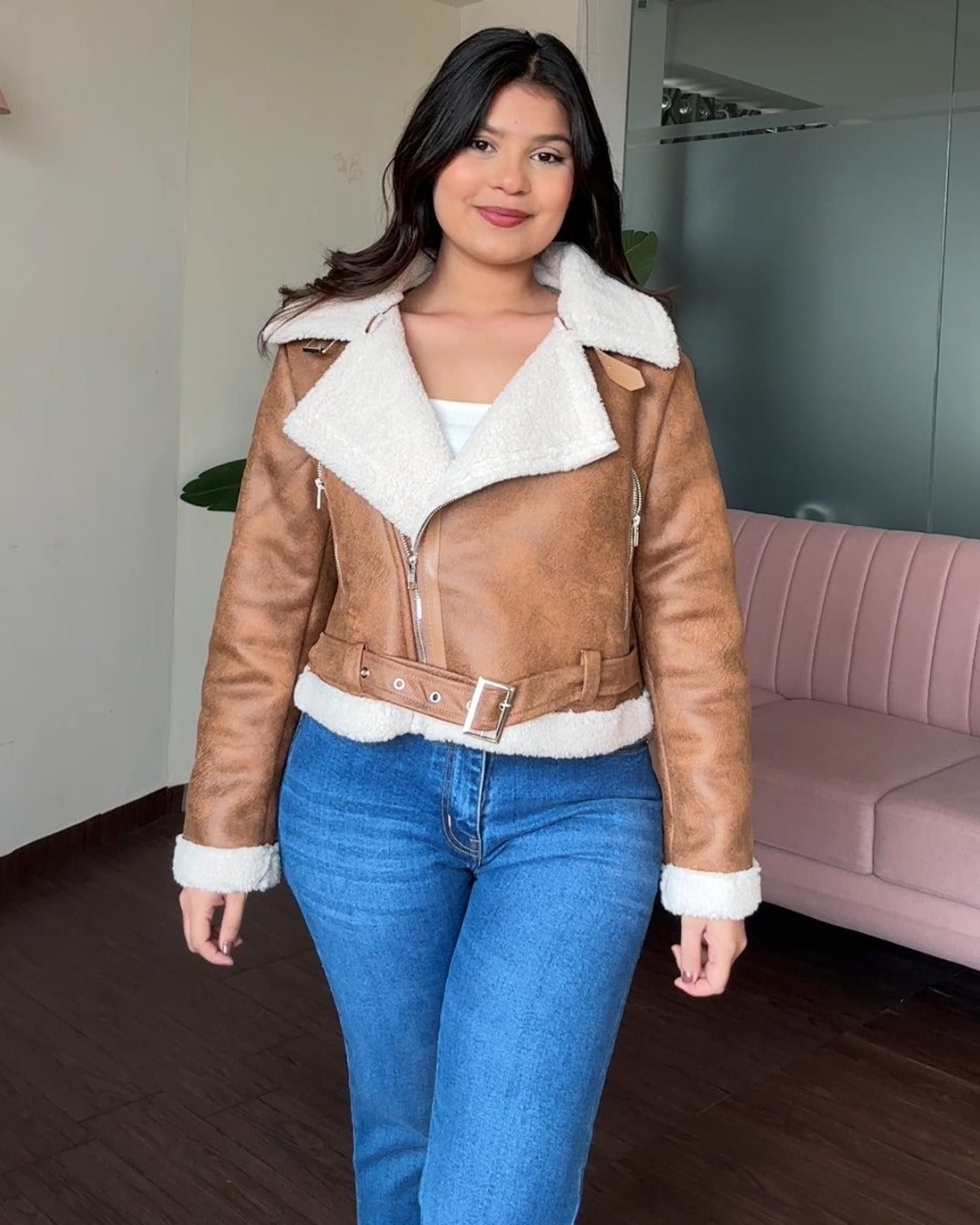 Suede Fleece Zip Up Premium Jacket