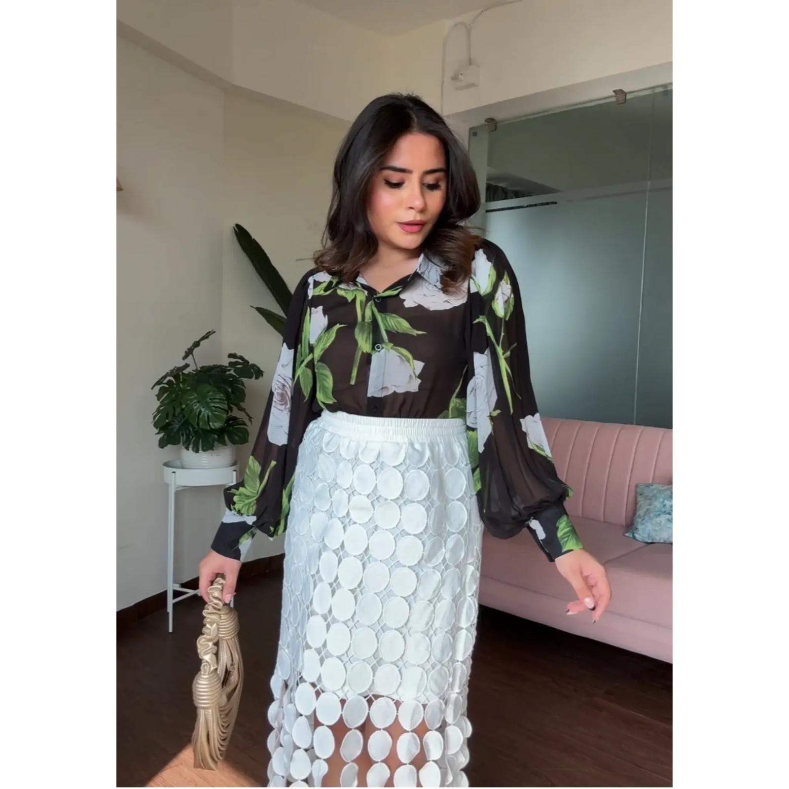 Chiffon Floral Printed Shirt