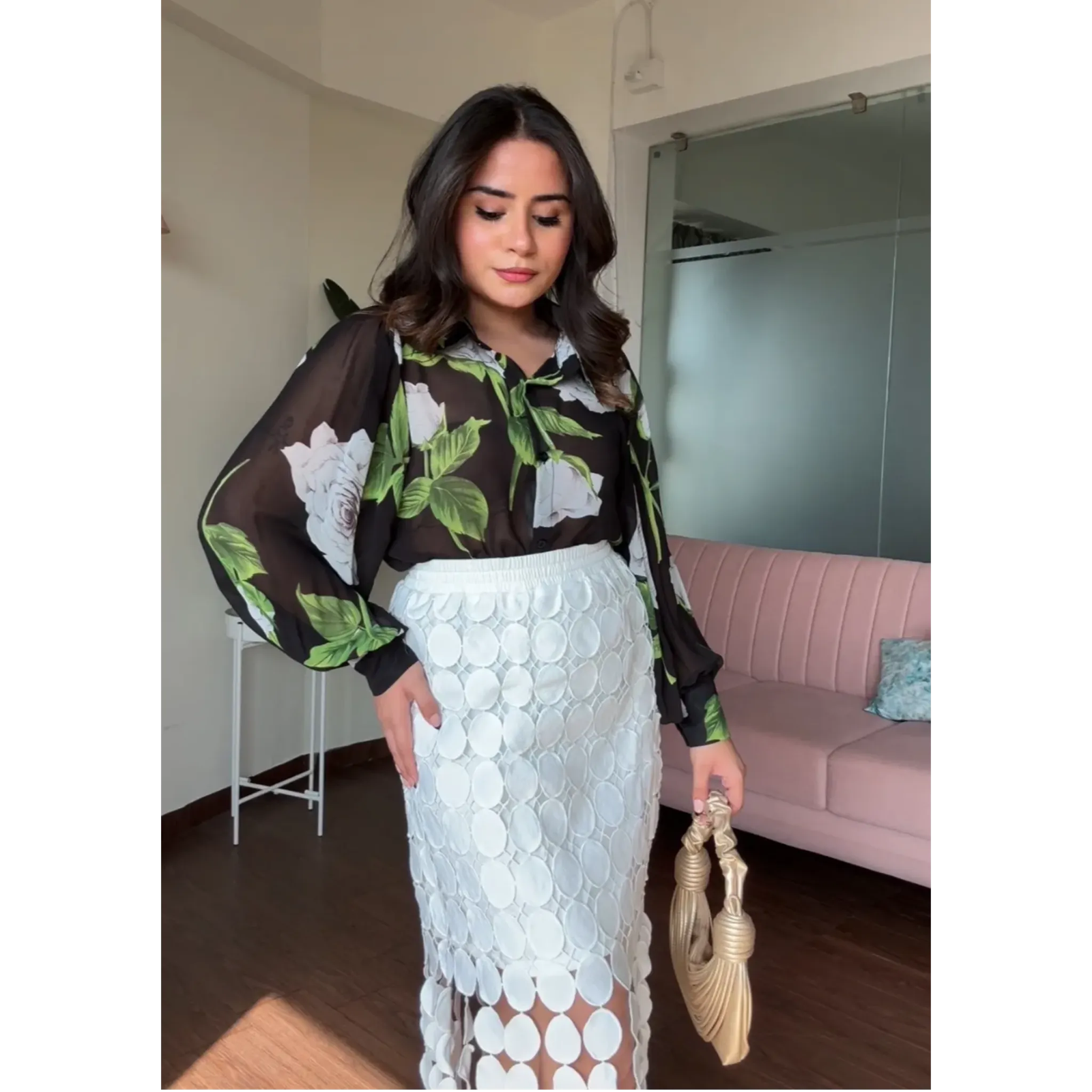 Chiffon Floral Printed Shirt