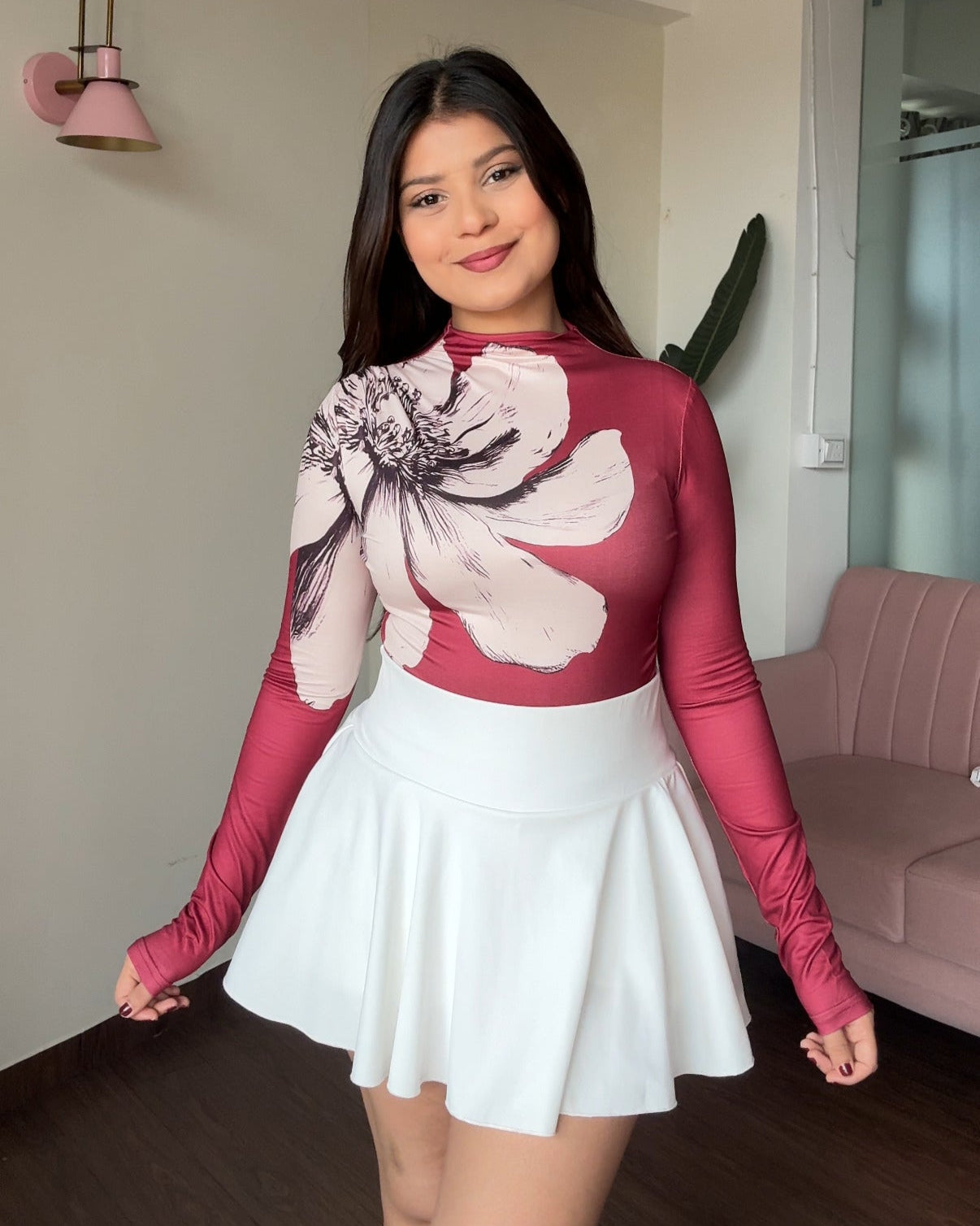 Floral Printed Stretchy Bodysuit