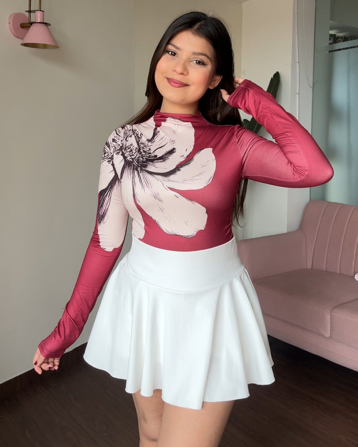 Floral Printed Stretchy Bodysuit