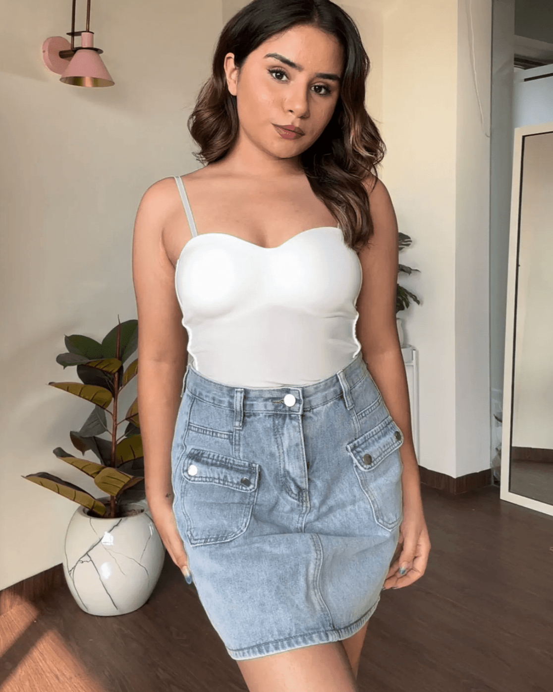 Cargo Denim Skirt