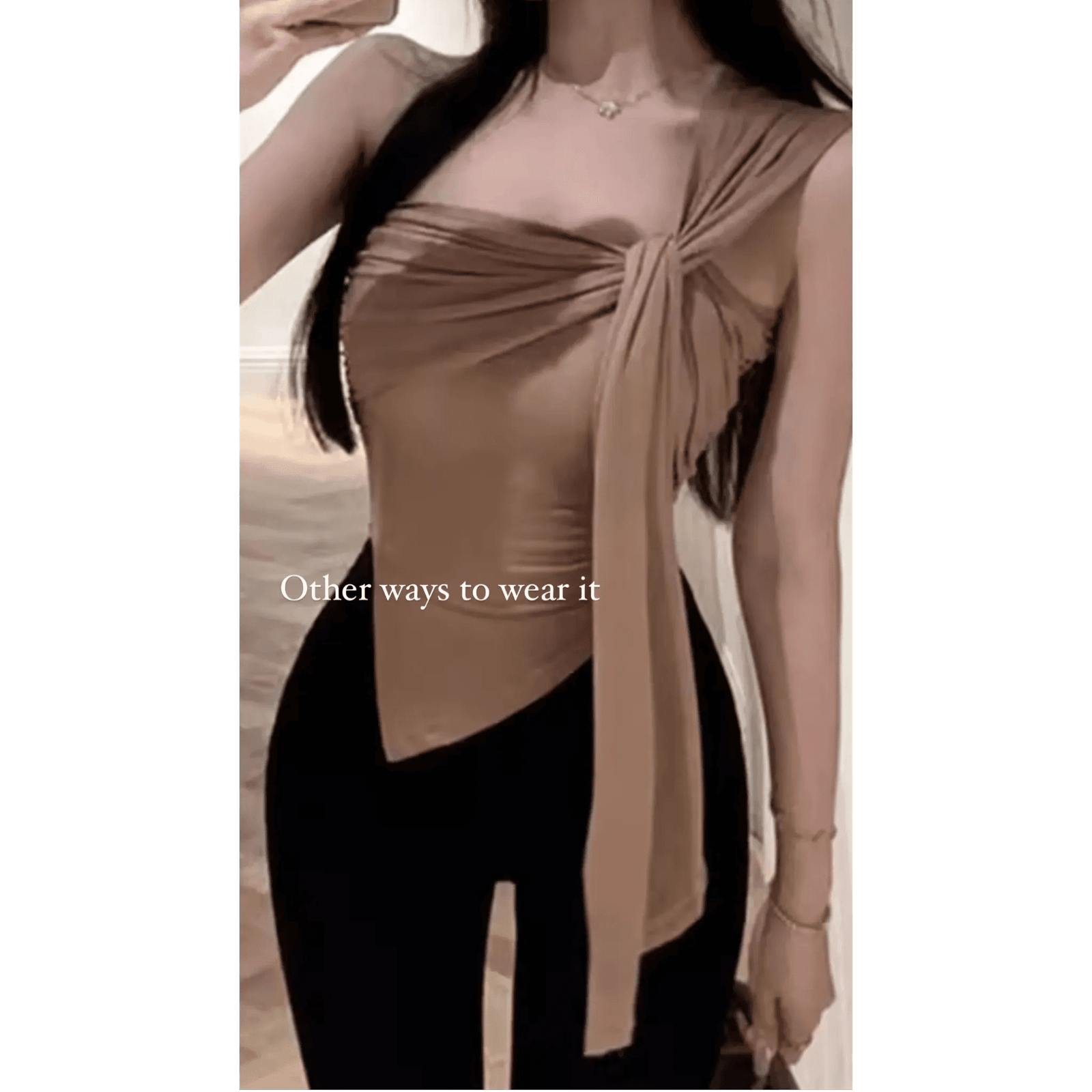 Asymmetric Hem Tie Up Top