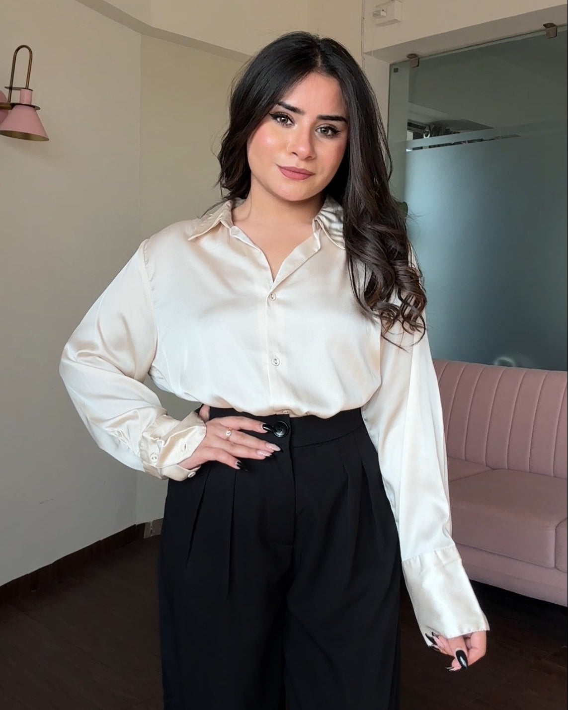 Champagne Satin Shirt