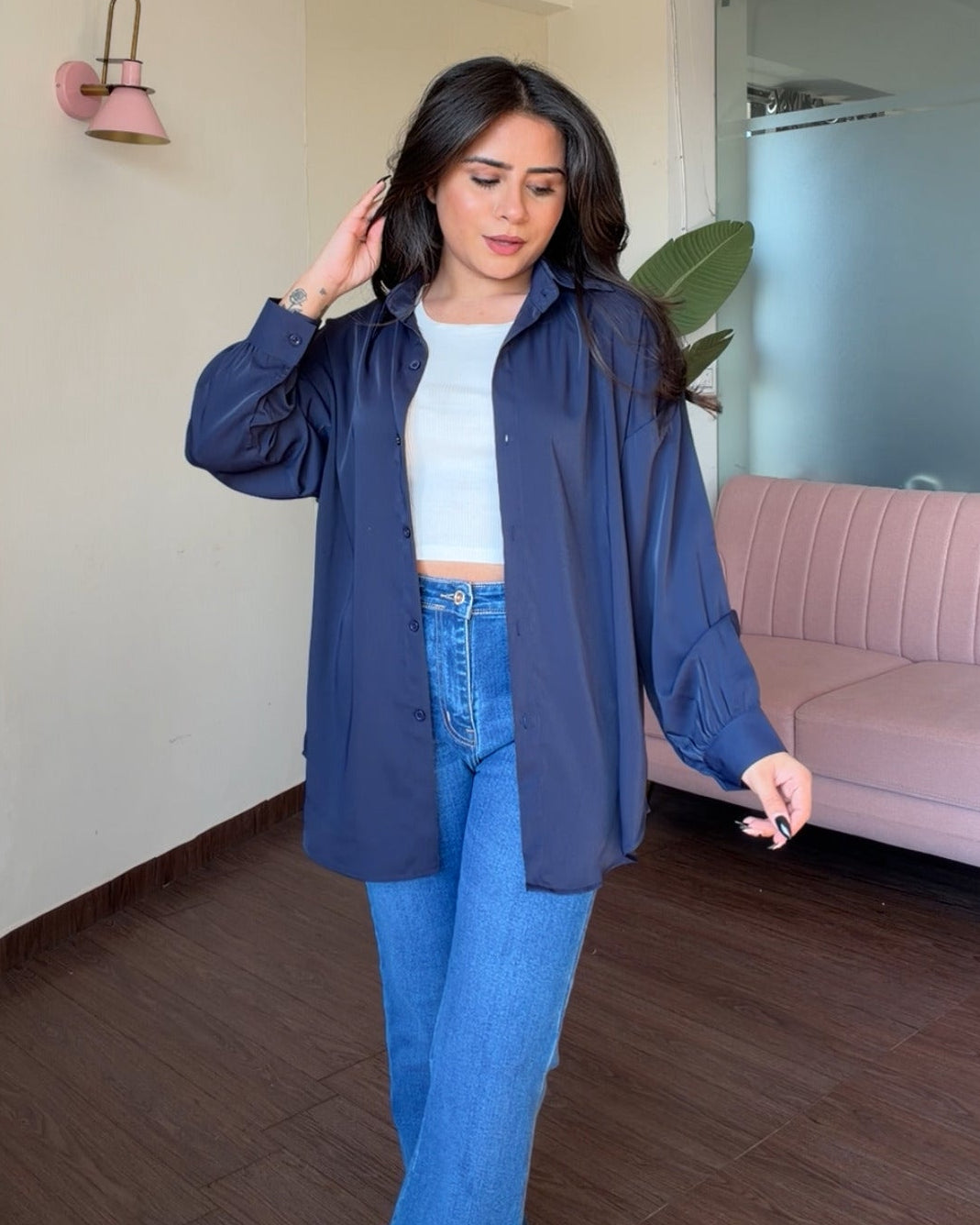 Basic Crepe Solid Shirt