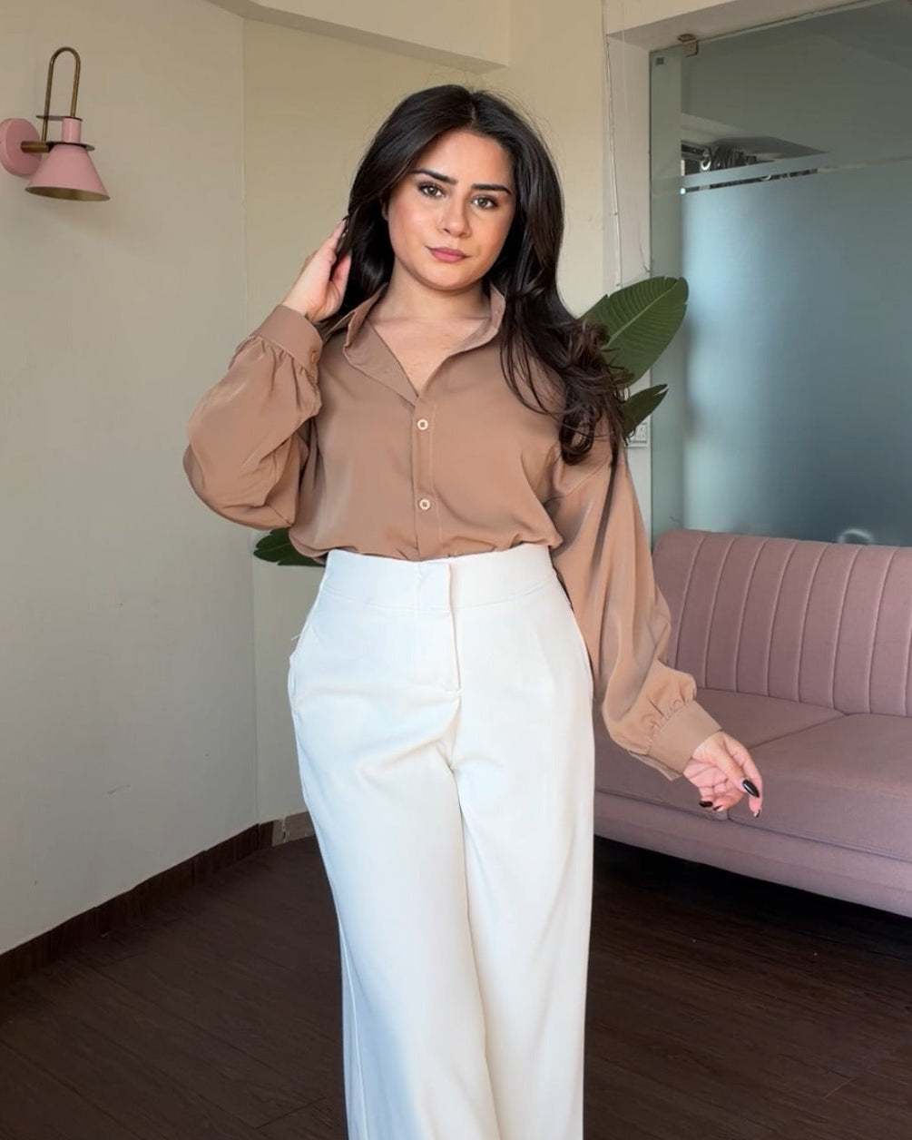Basic Crepe Solid Shirt