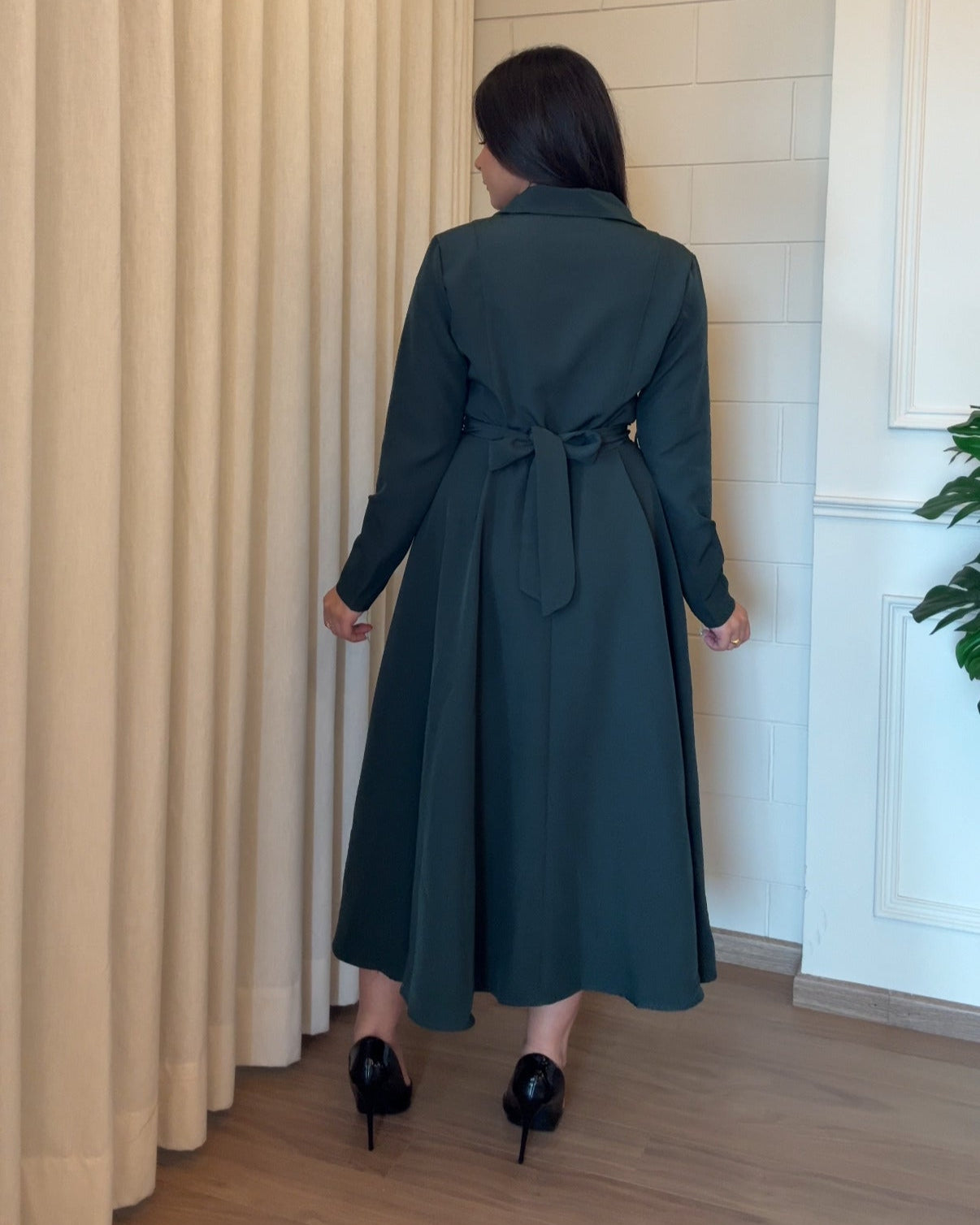 Embellished Premium Blazer Wrap Dress With Belt