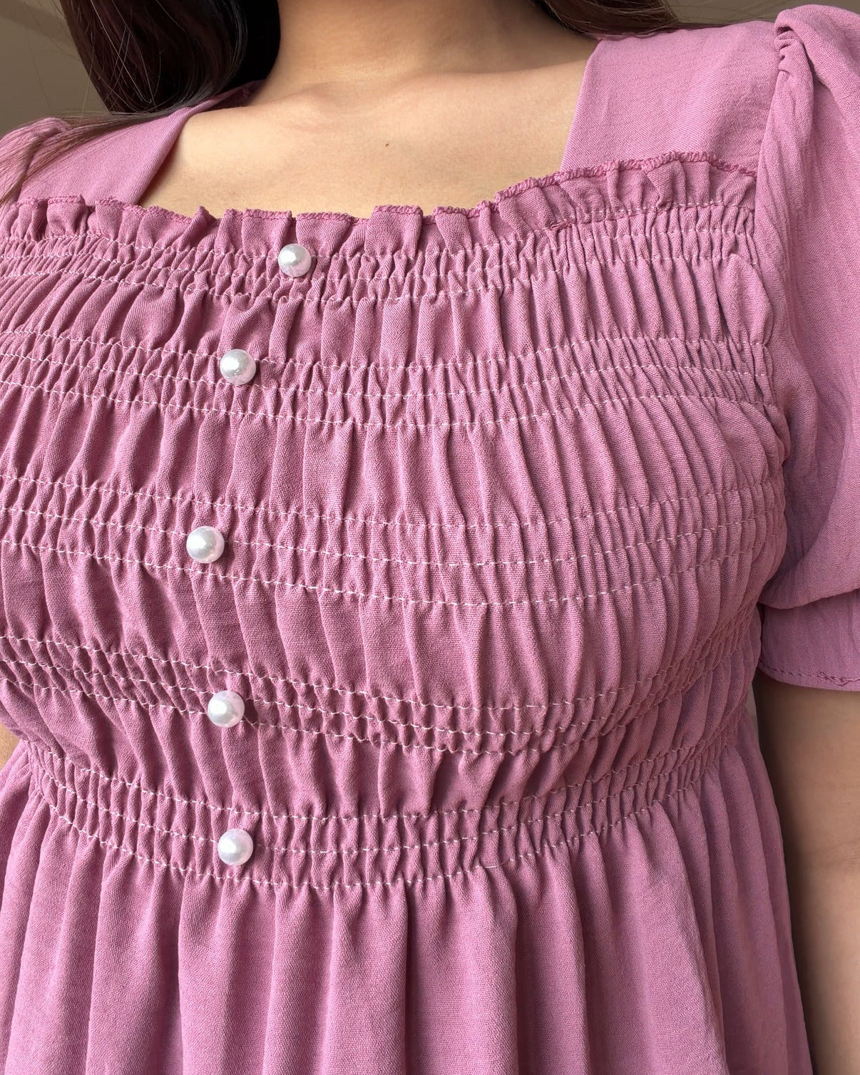 Smocked Peplum Top With Maxi Skirt Set