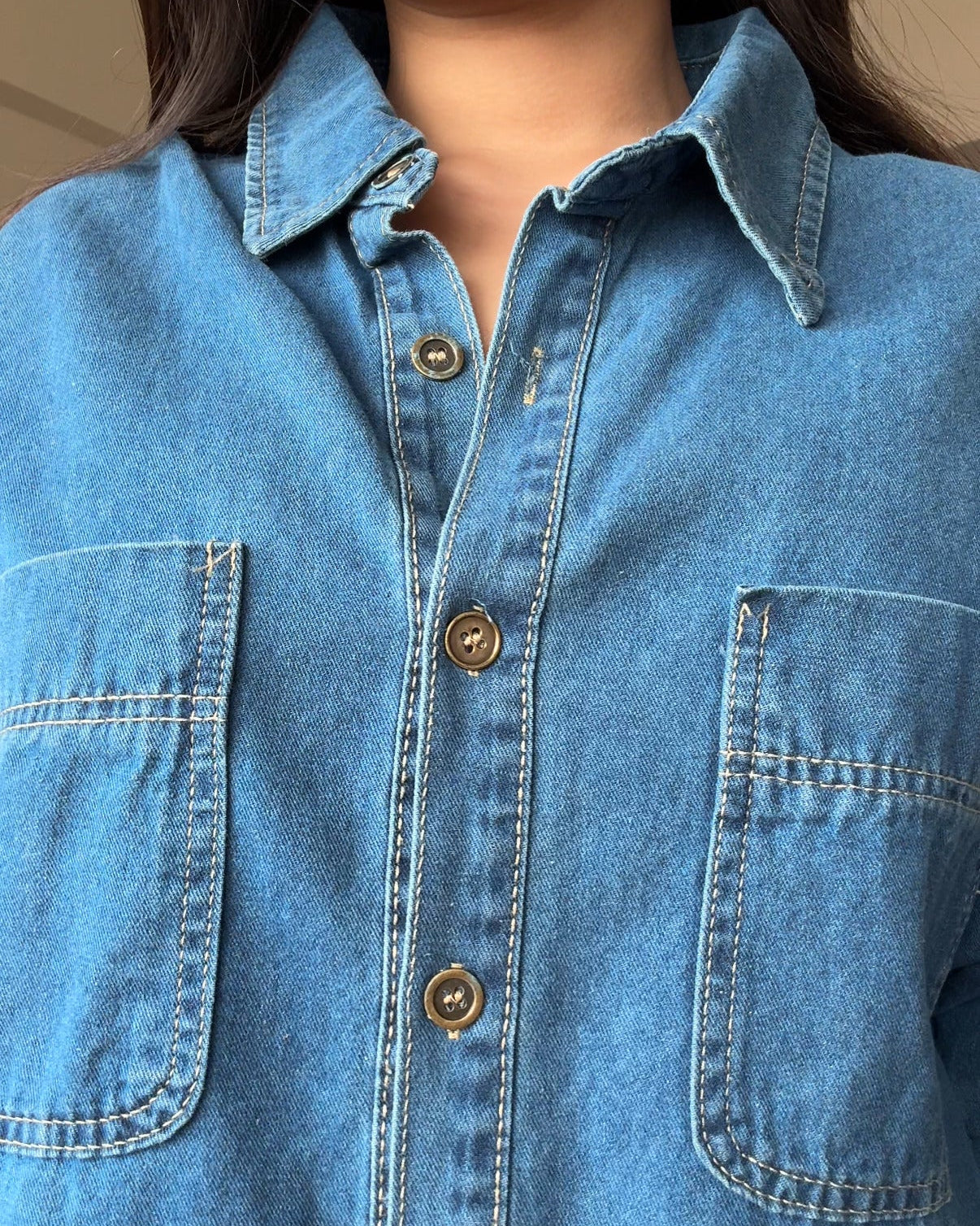 Oversized Pocket Denim Shirt