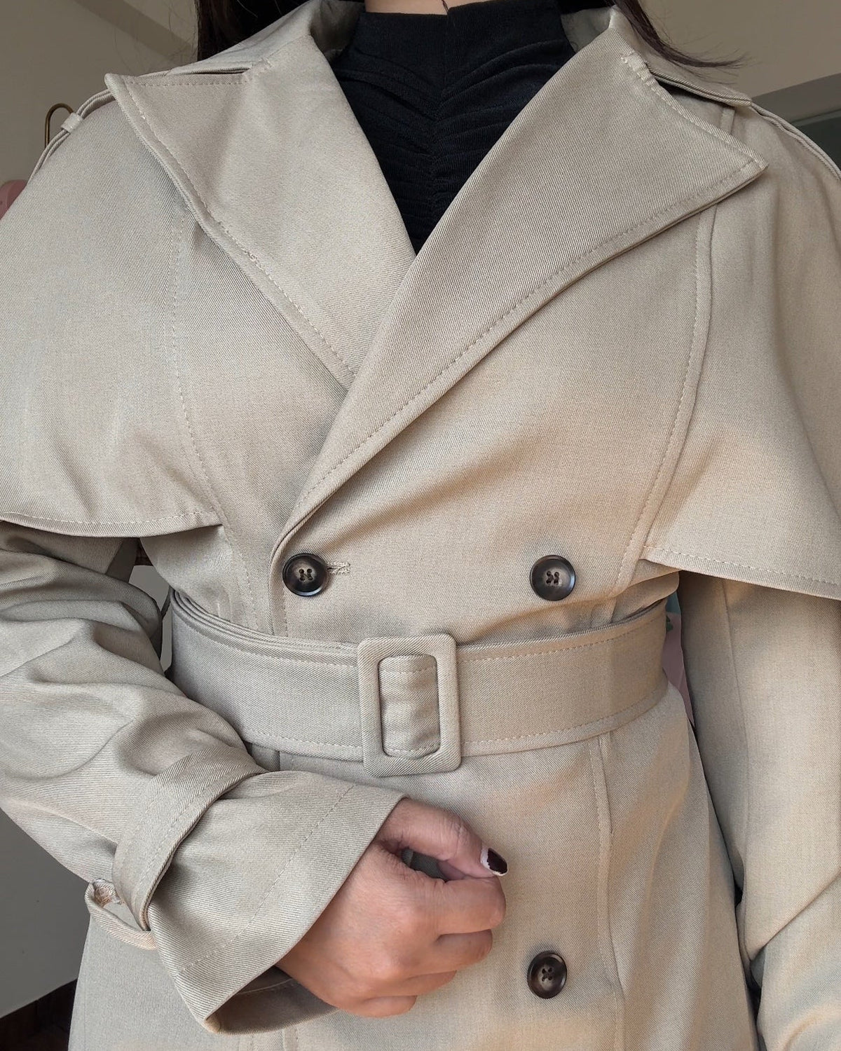 Cape Style Classic Long Trench Coat