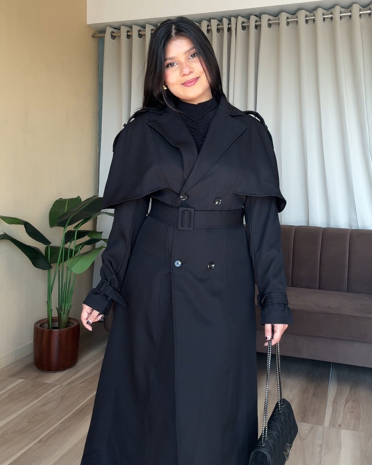 Cape Style Classic Long Trench Coat