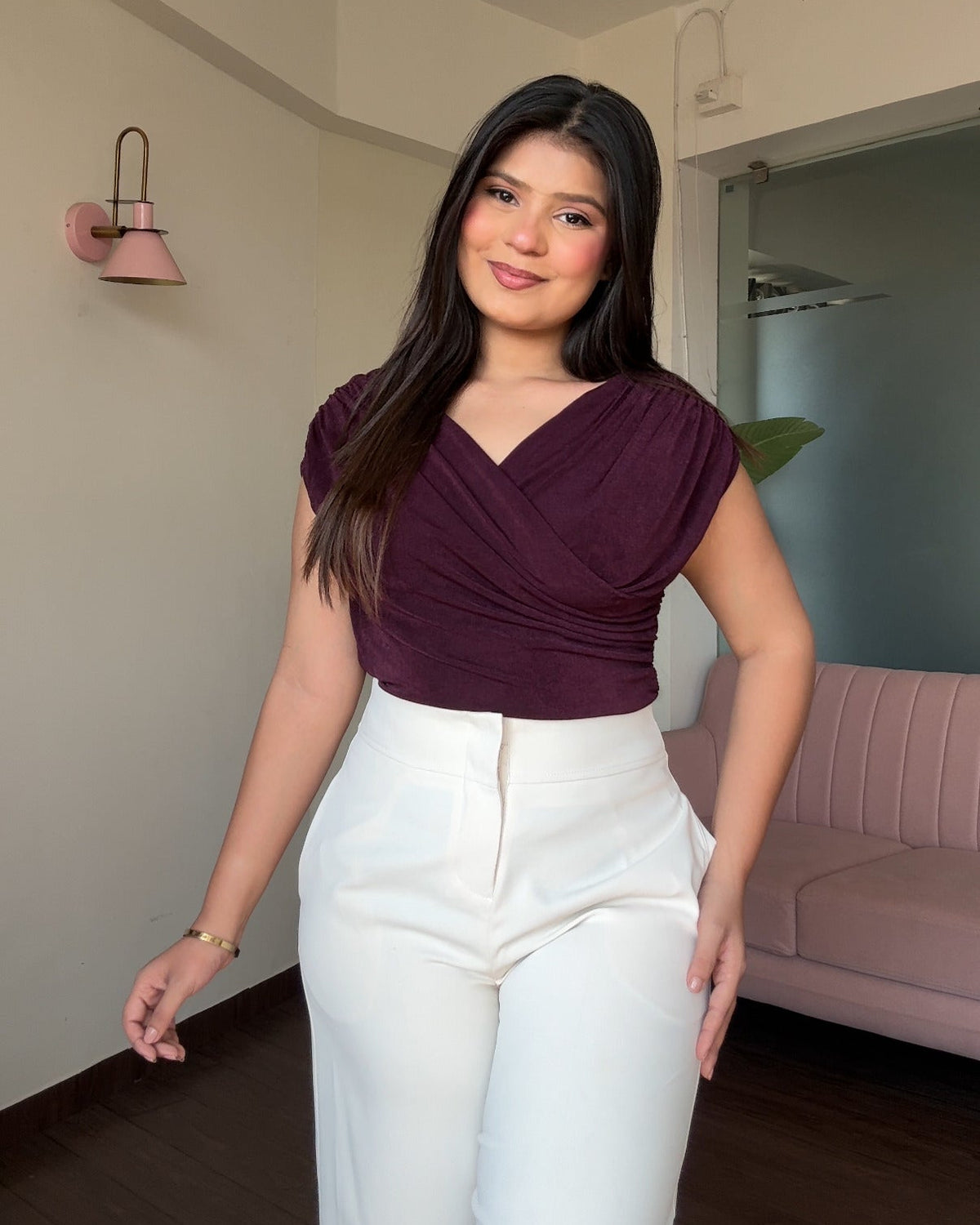 Overlap Cut Sleeve Top