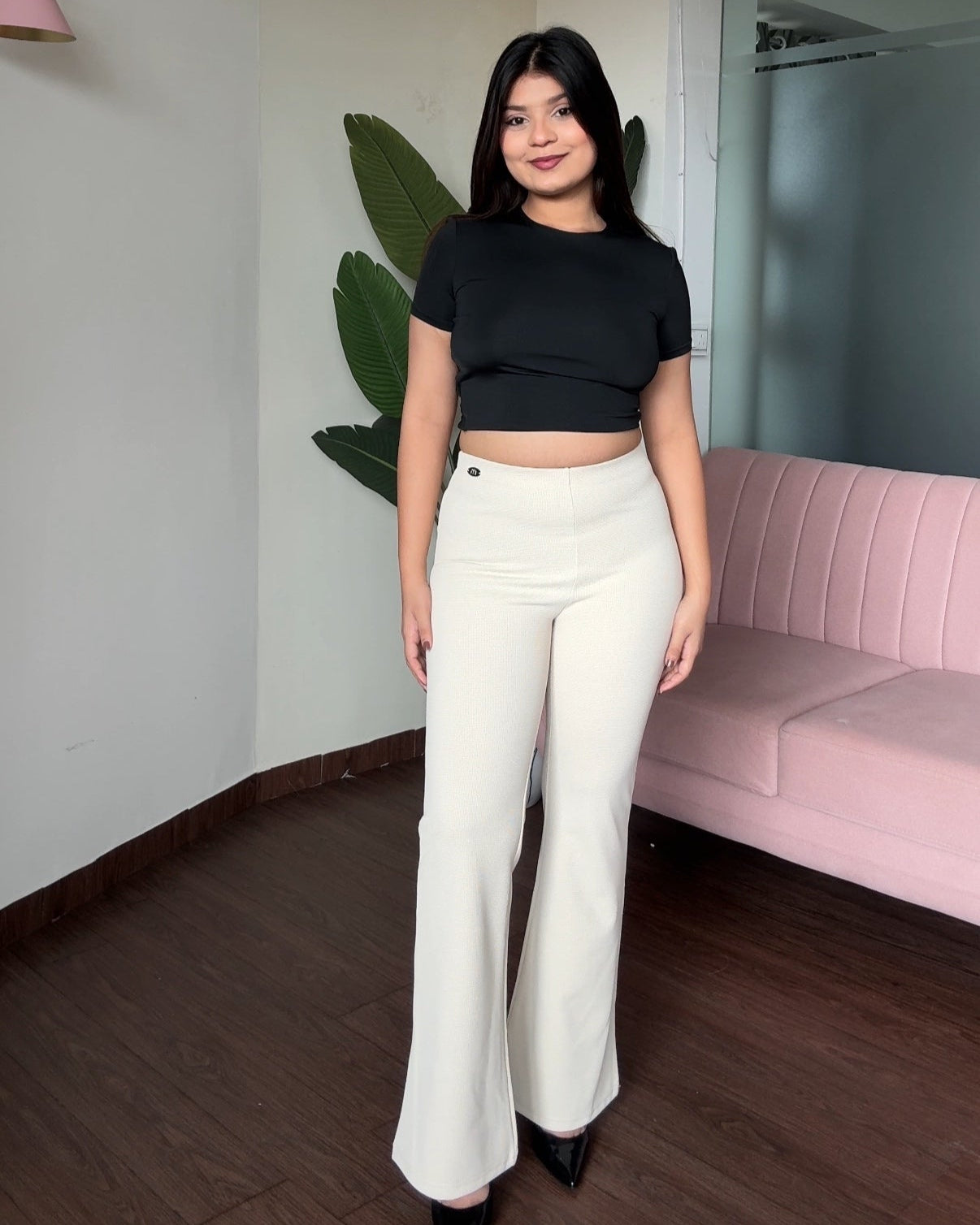 Fitted Stretchy Flared Pants