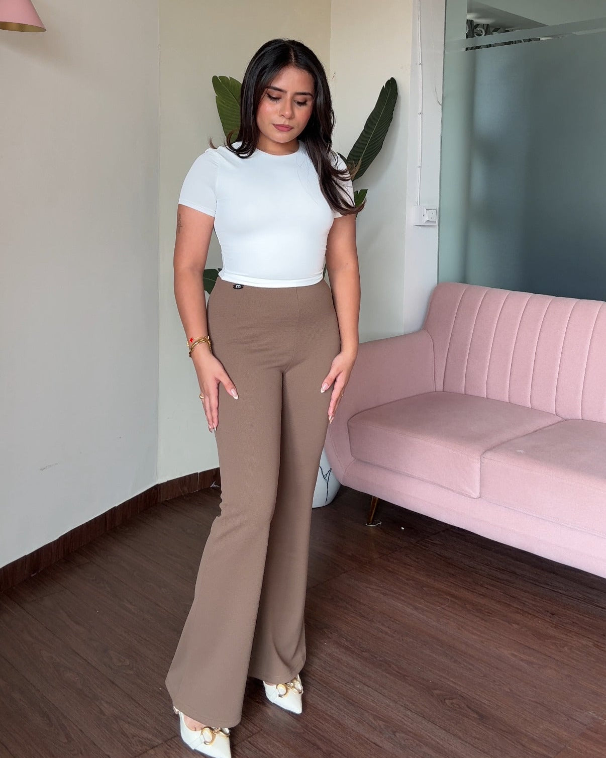 Fitted Stretchy Flared Pants