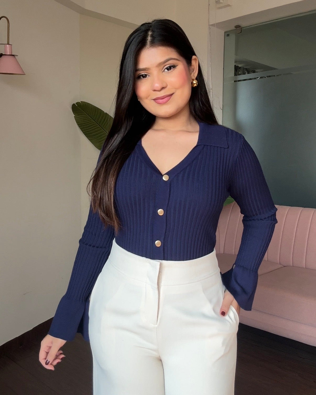 Golden Button Bodycon Sweater