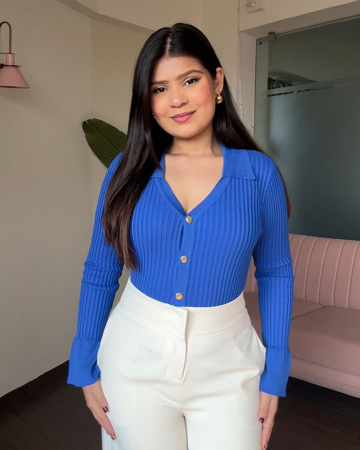 Golden Button Bodycon Sweater