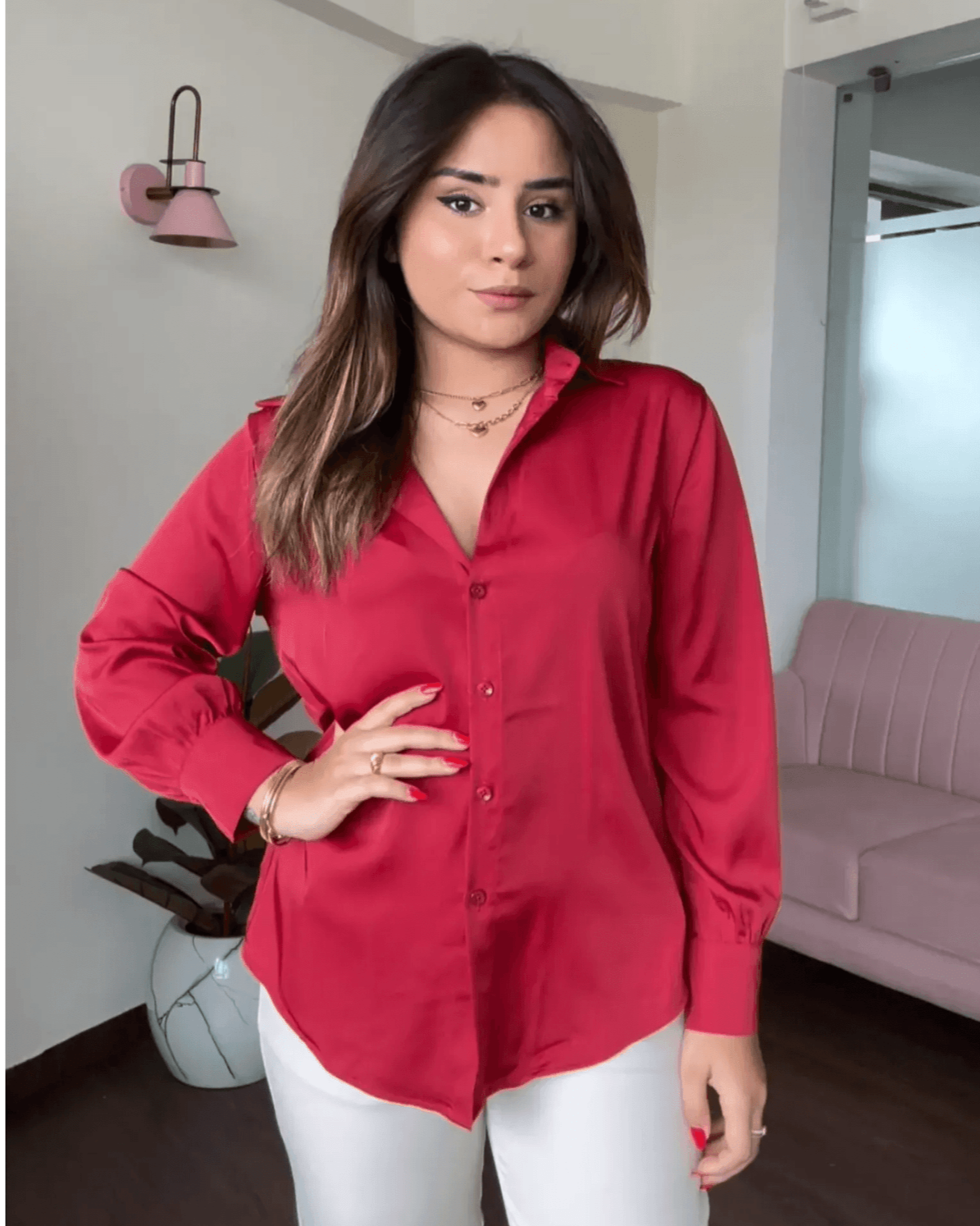Solid Satin Shirt