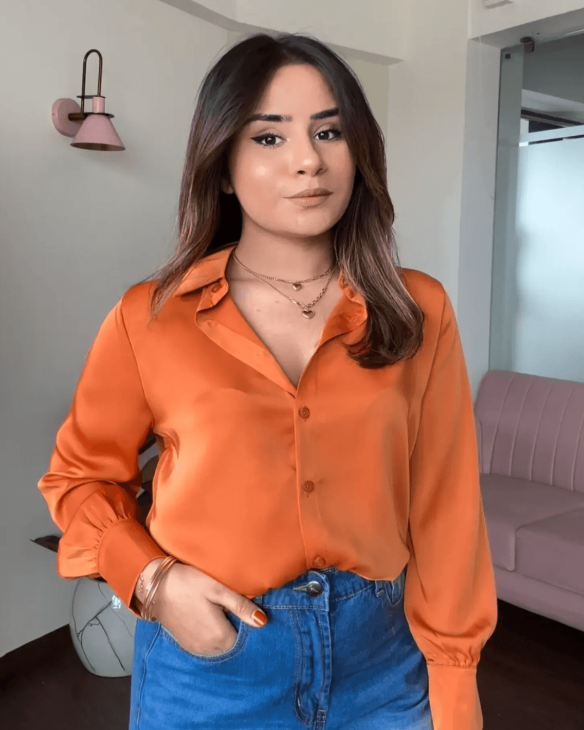 Solid Satin Shirt