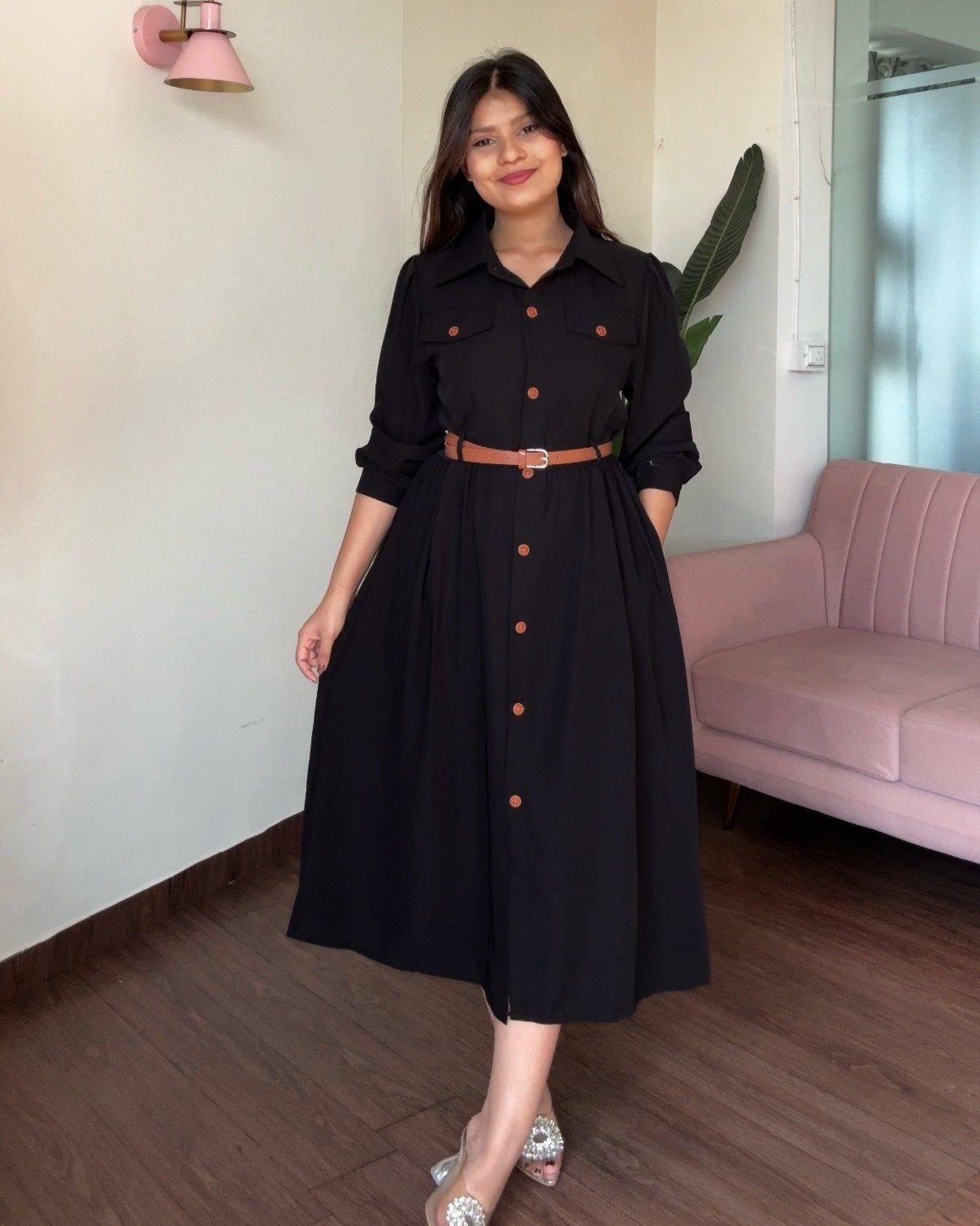 Button-Down Modest Shirt Dress