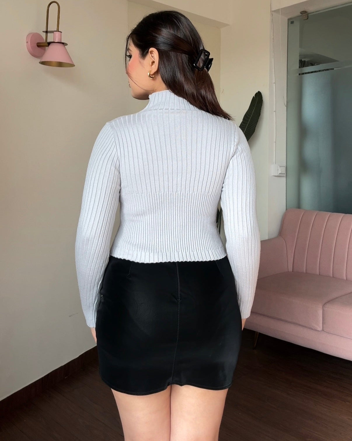 Button-Off Full Sleeve Cutout Top