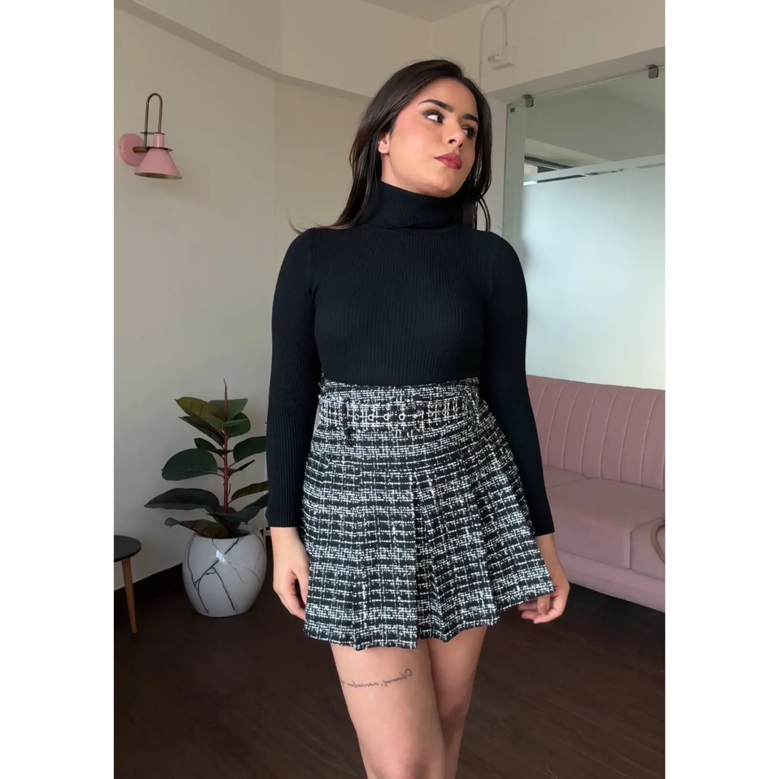 Basic Ribbed Turtleneck Top