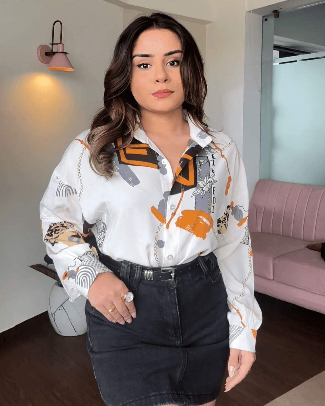 Printed Crepe Shirt