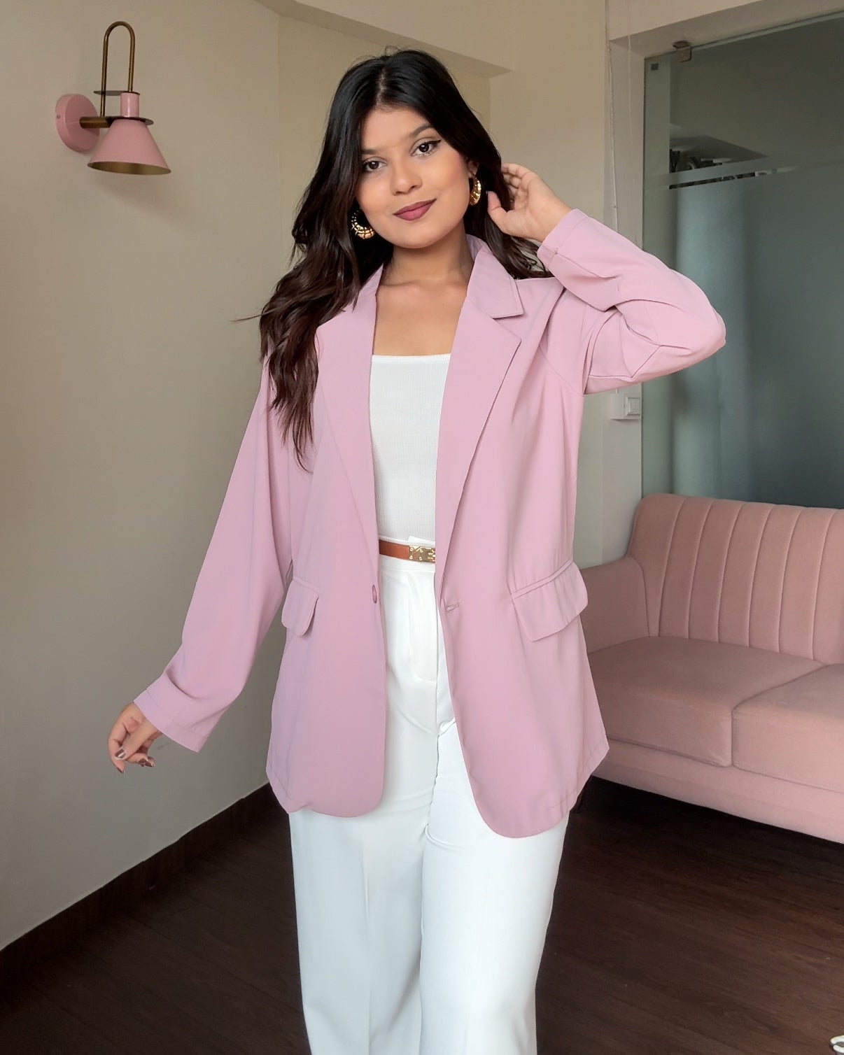 Solid Lightweight Relaxed-Fit Blazer