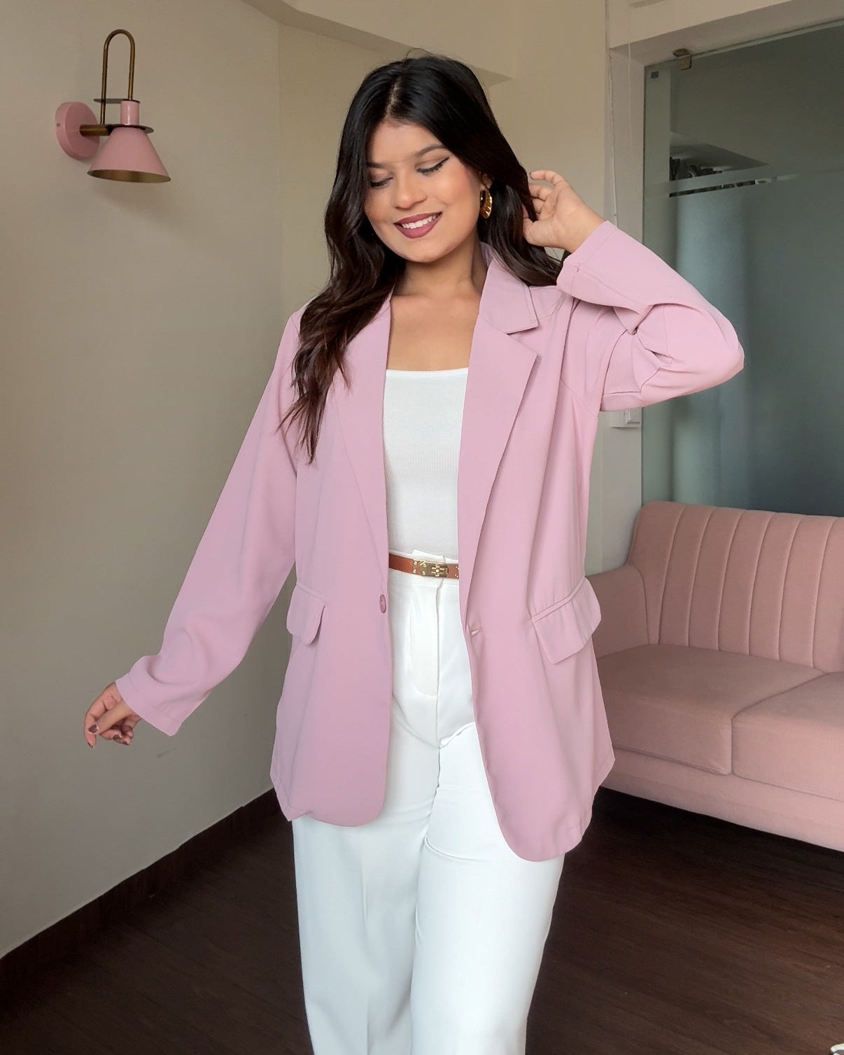 Solid Lightweight Relaxed-Fit Blazer