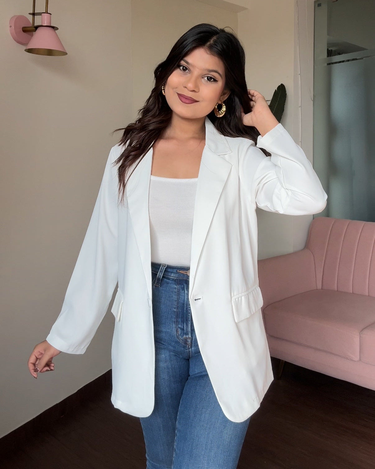 Solid Lightweight Relaxed-Fit Blazer