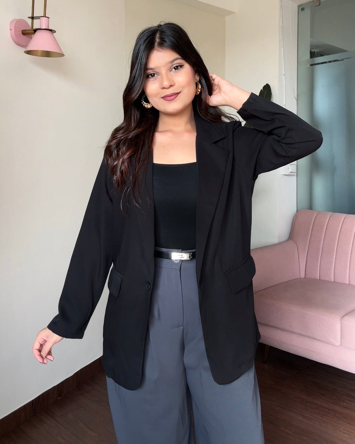 Solid Lightweight Relaxed-Fit Blazer