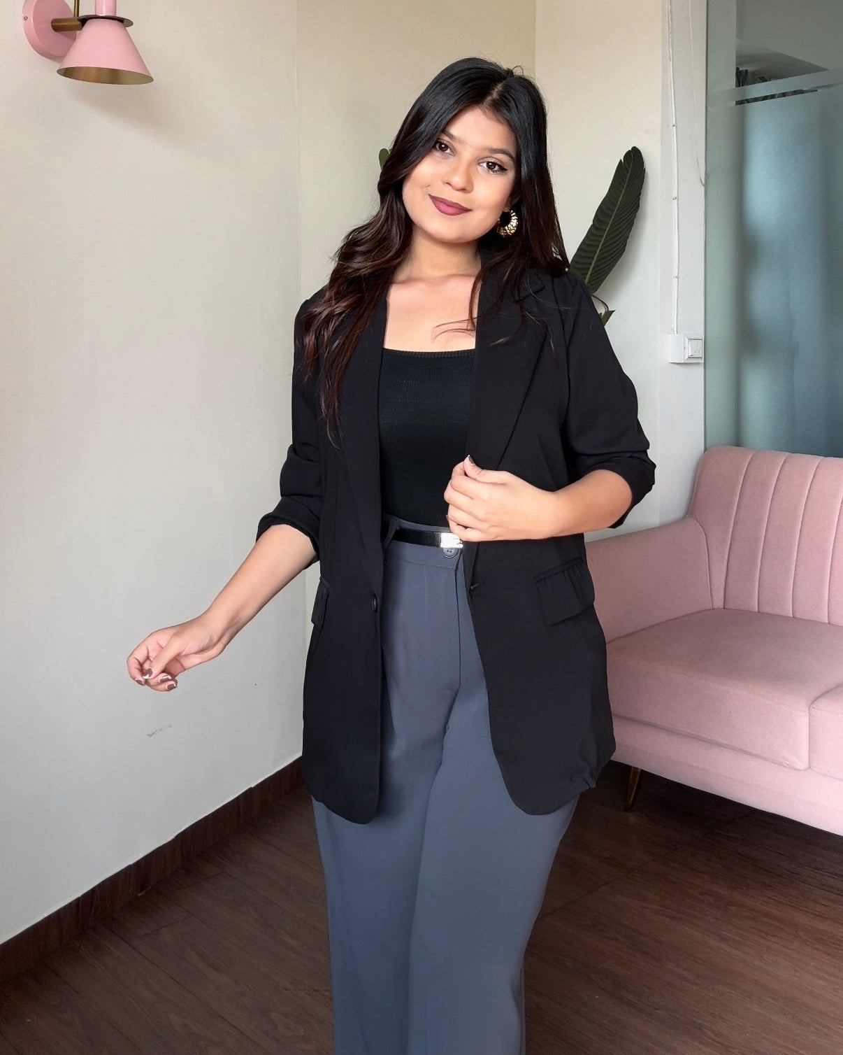 Solid Lightweight Relaxed-Fit Blazer