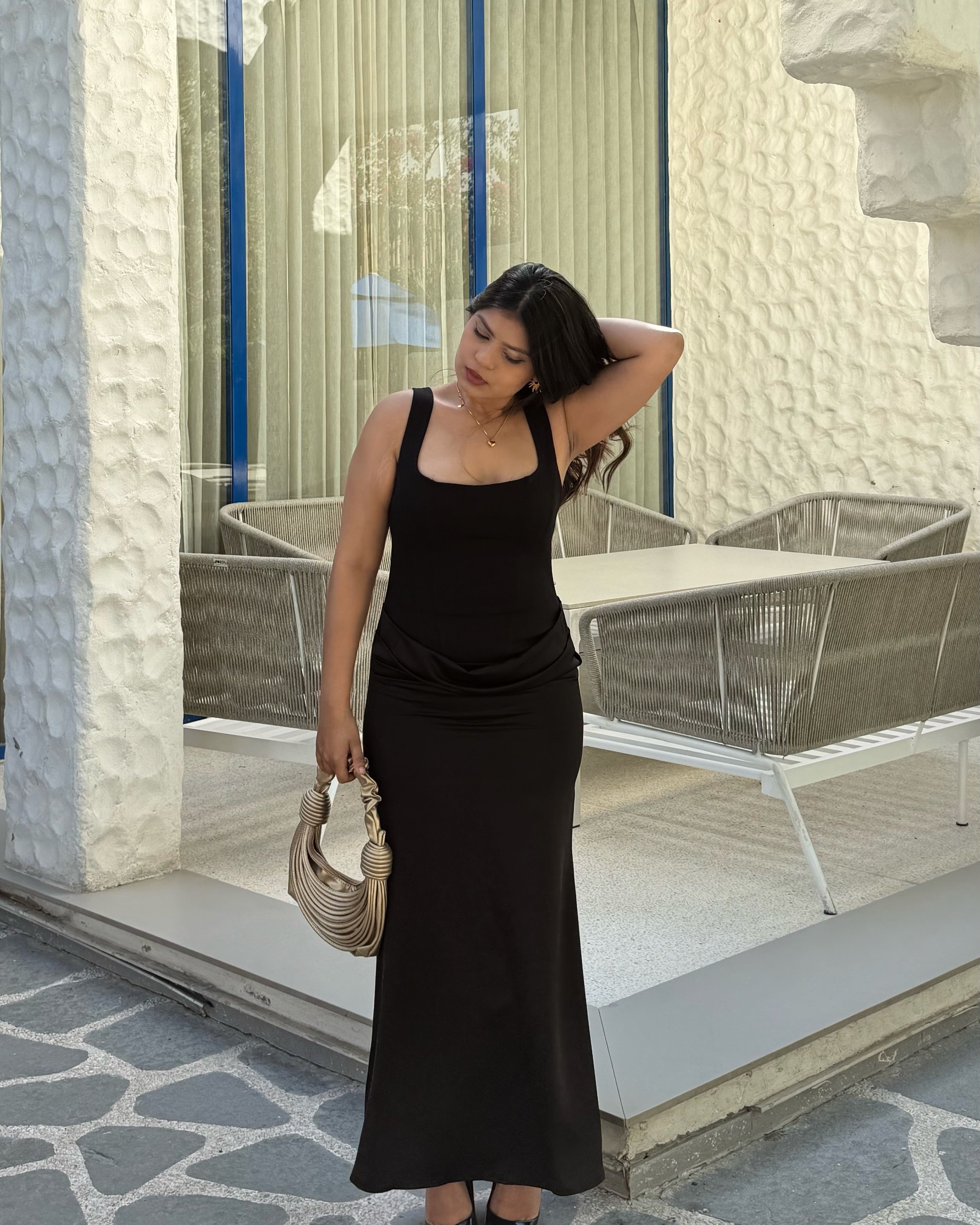 Corset Inspired Satin Midi Dress