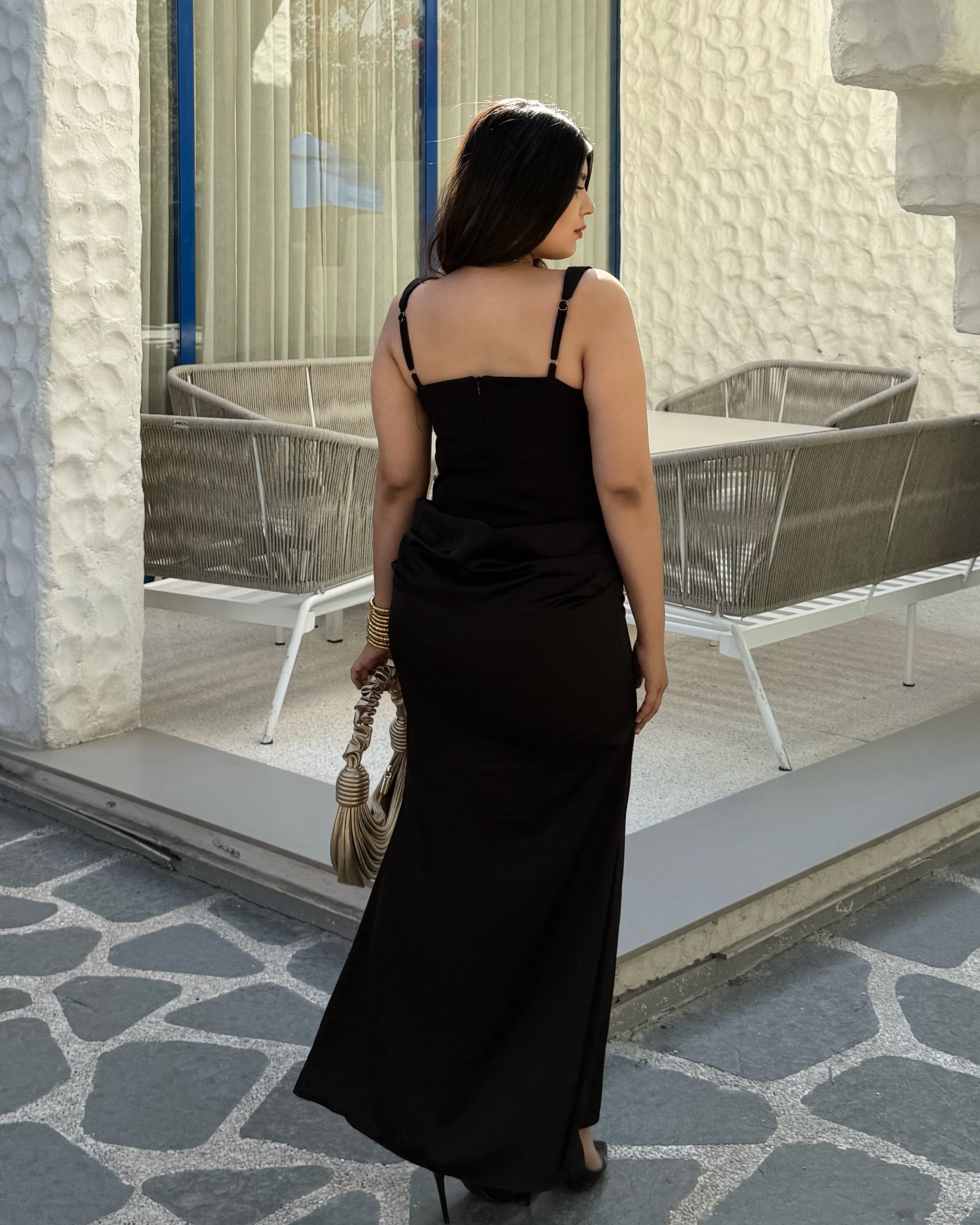 Corset Inspired Satin Midi Dress